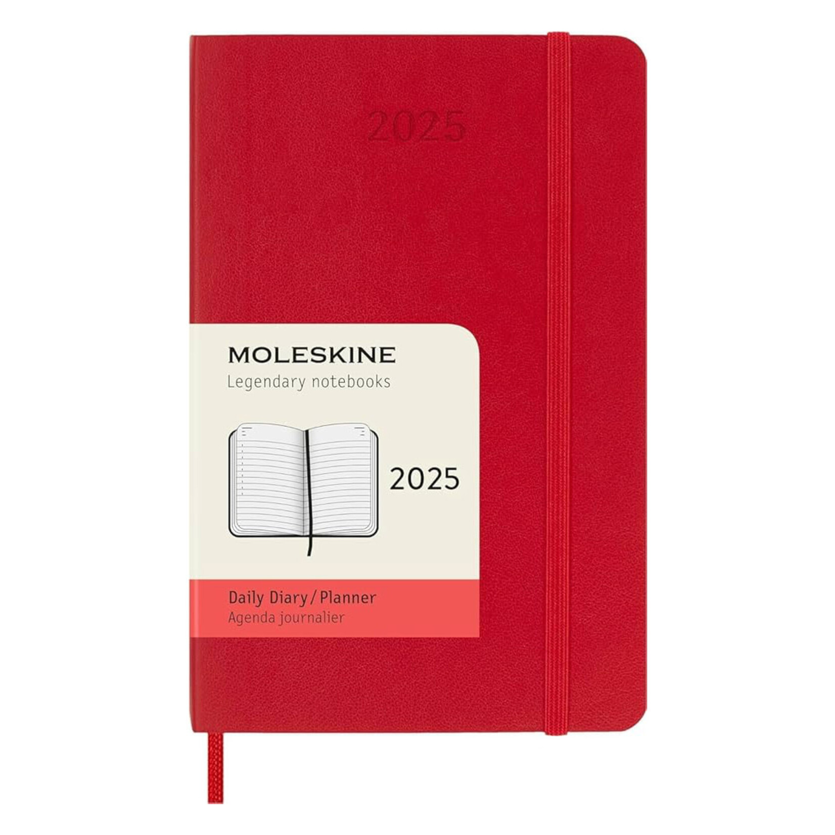 Moleskine Moleskine Classic 12 Month 2025 Daily Planner, Pocket Soft Cover - Scarlet Red
