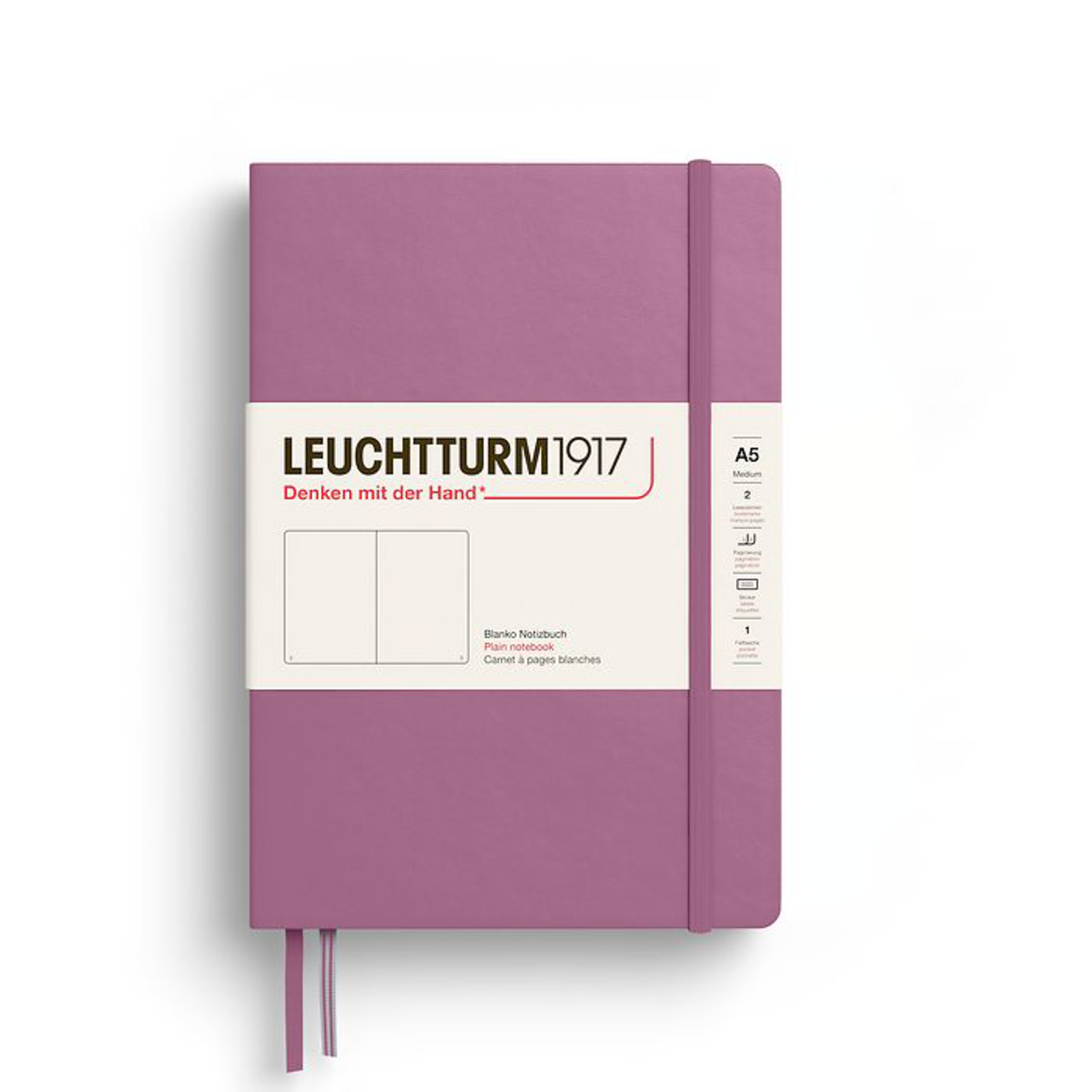 Leuchtturm Leuchtturm A5 Hardcover Notebook, Dusty Rose, Plain