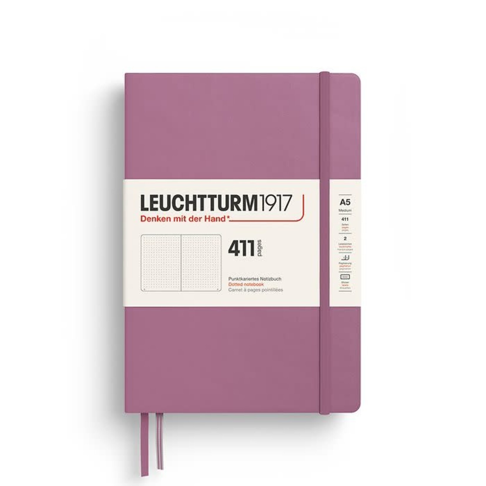 Leuchtturm Leuchtturm1917 411 Notebook, Medium (A5), Hardcover - Dusty Rose, Dotted