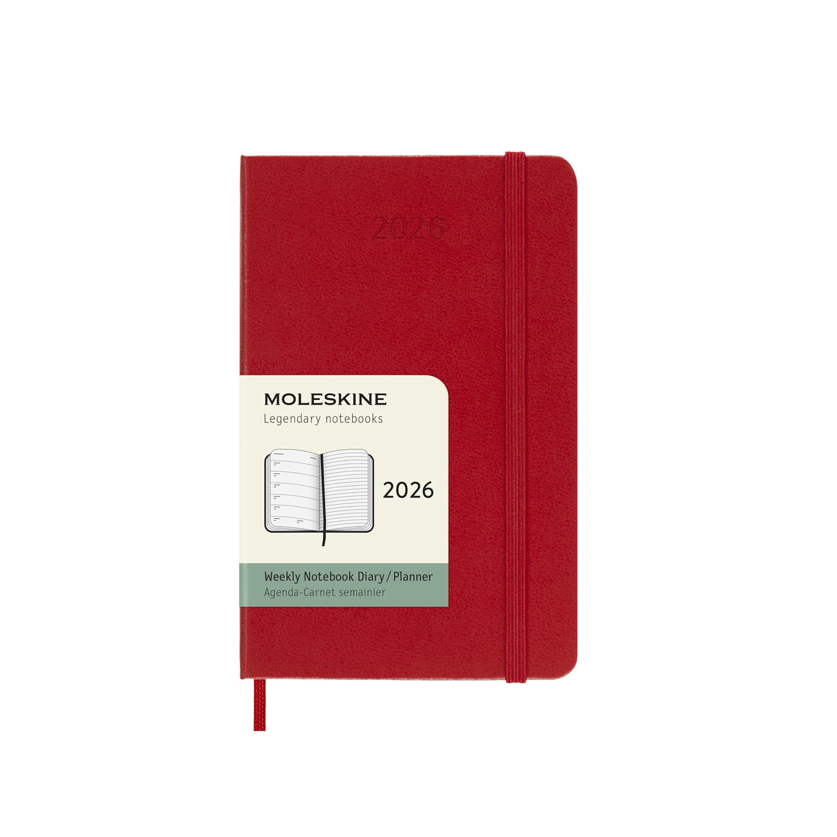 Moleskine Moleskine Classic 12 Month 2026 Weekly Planner, Pocket Hard Cover - Scarlet Red