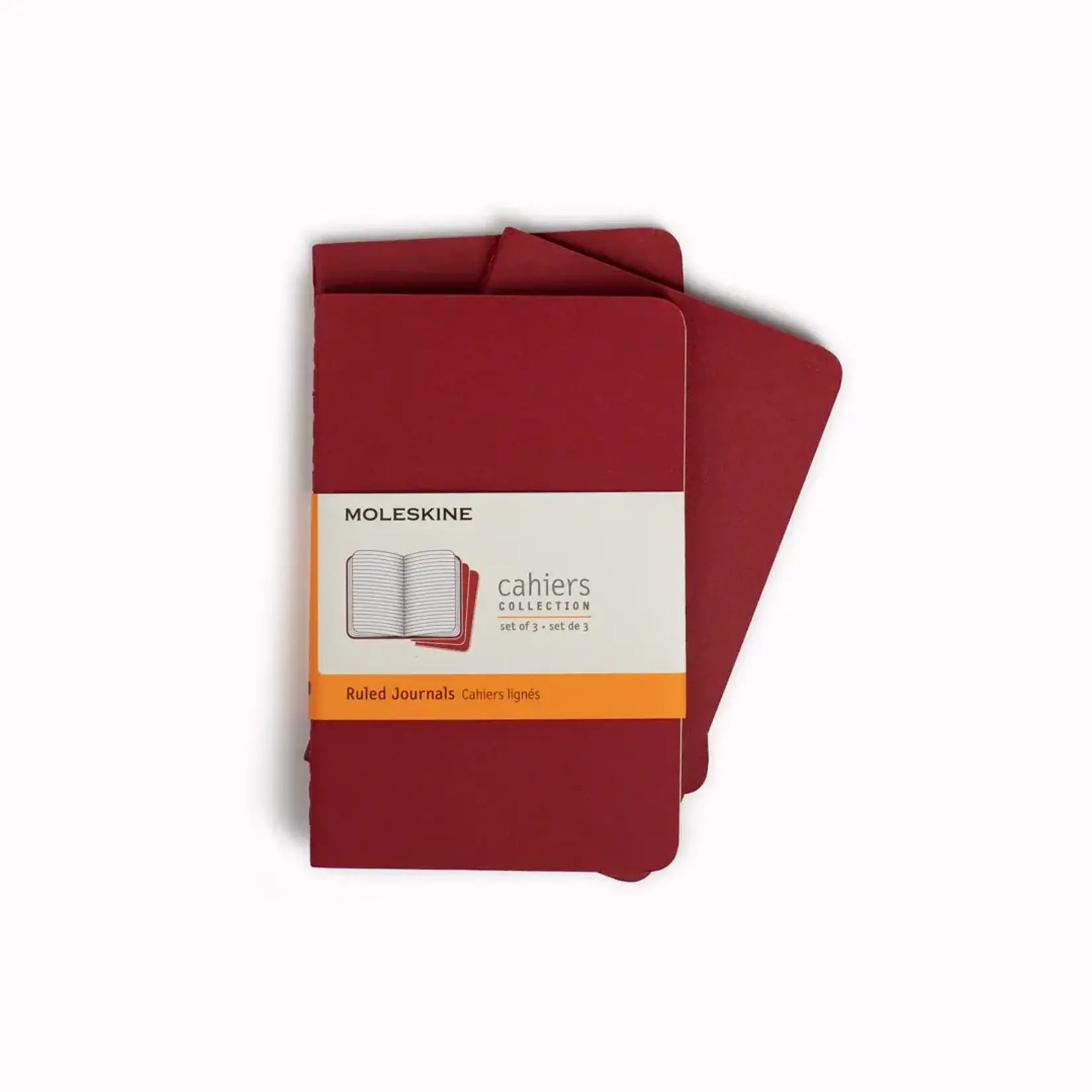 Moleskine Moleskine Cahier Journal, Pocket, Softcover - Red, Ruled (Set of 3)