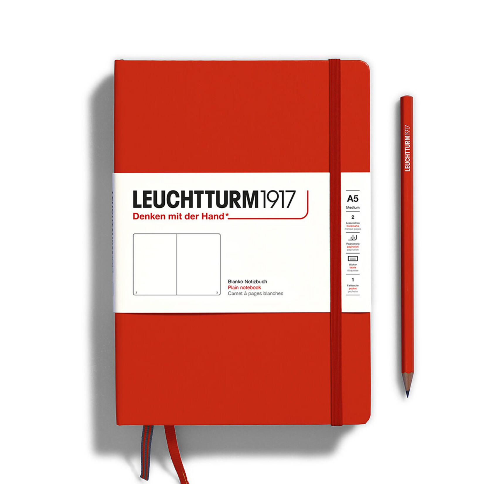 Leuchtturm Leuchtturm A5 Hardcover Notebook, Fox Red, Plain