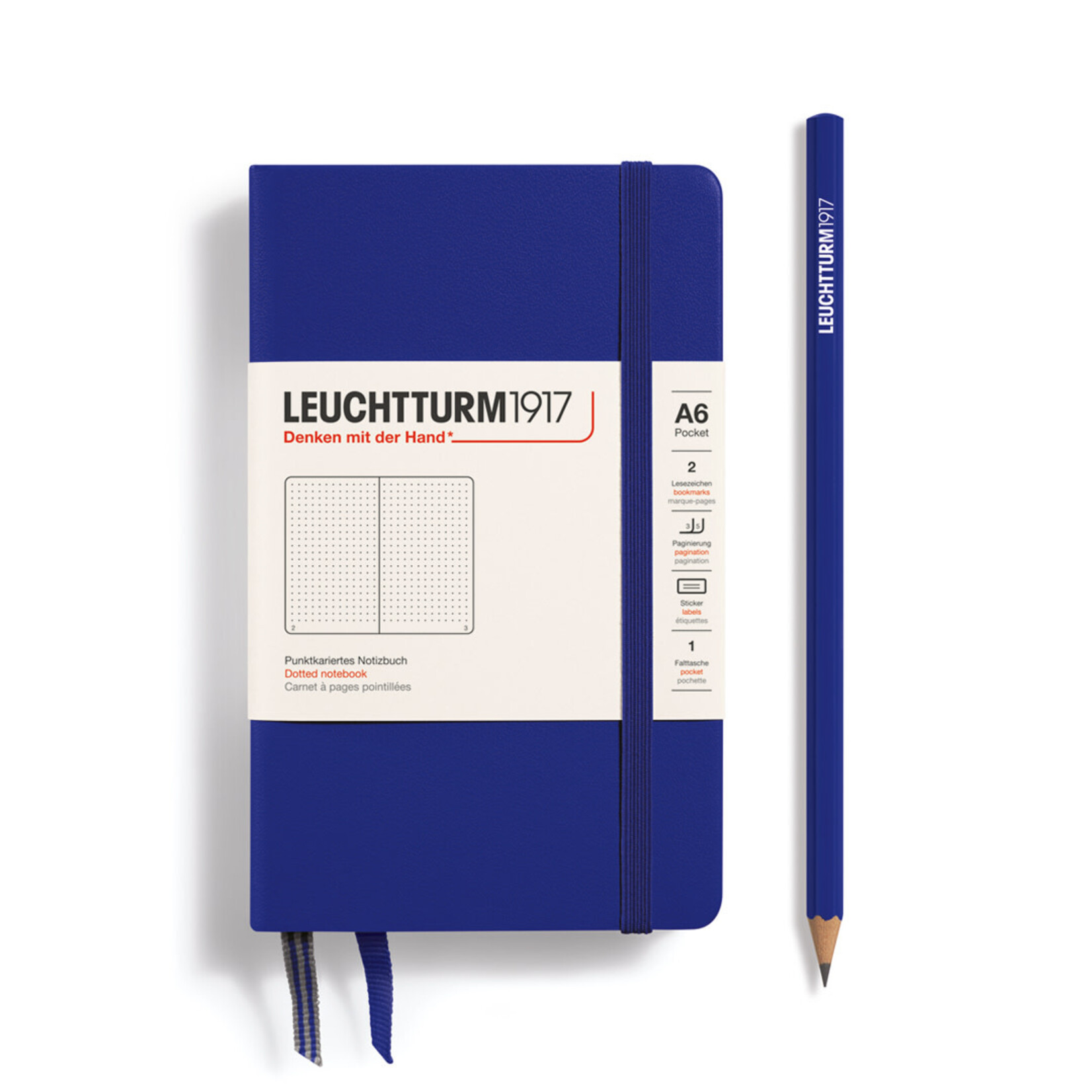 Leuchtturm Leuchtturm Pocket Hardcover Notebook - Ink, Dotted