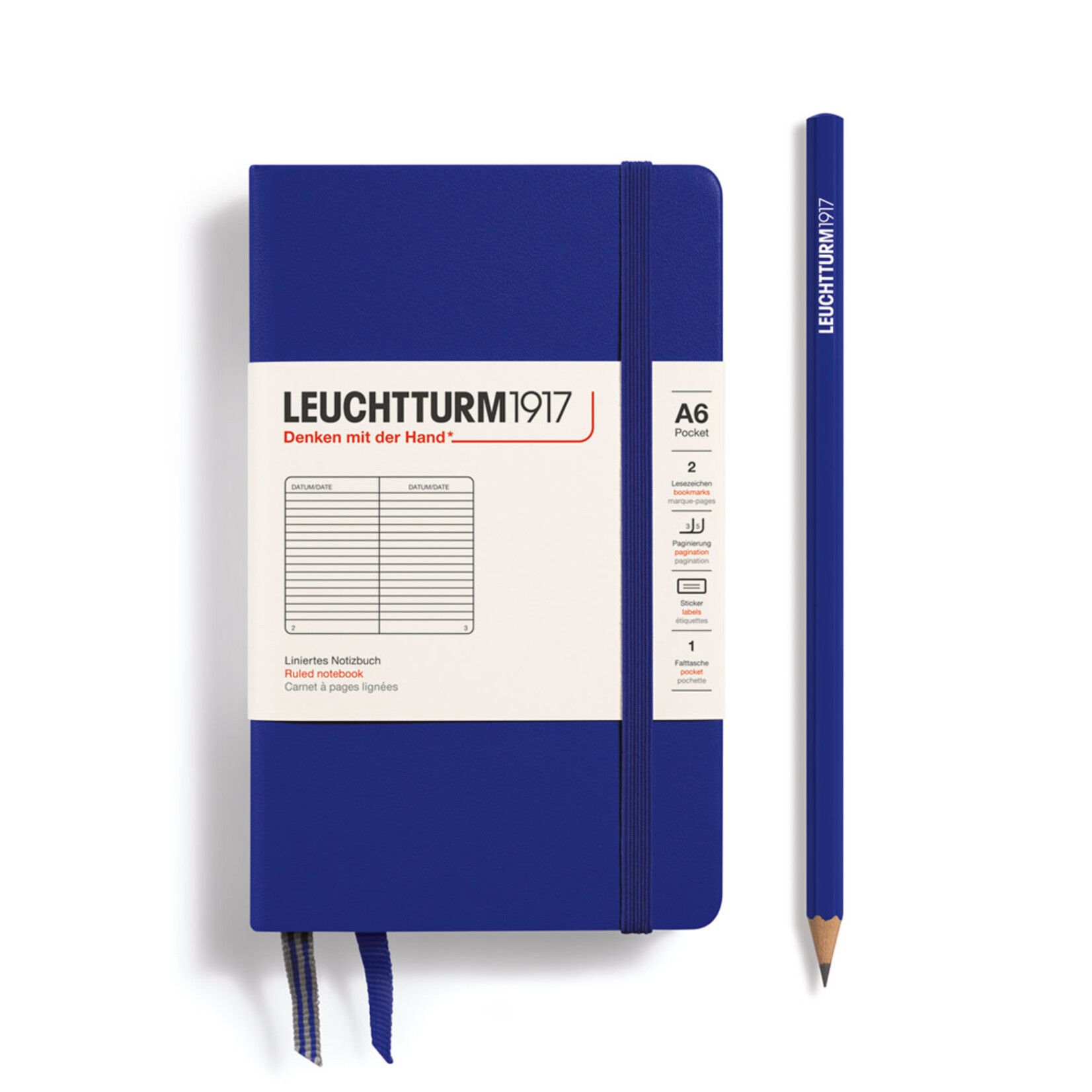 Leuchtturm Leuchtturm1917 Notebook, Pocket (A6), Hardcover - Ink, Ruled