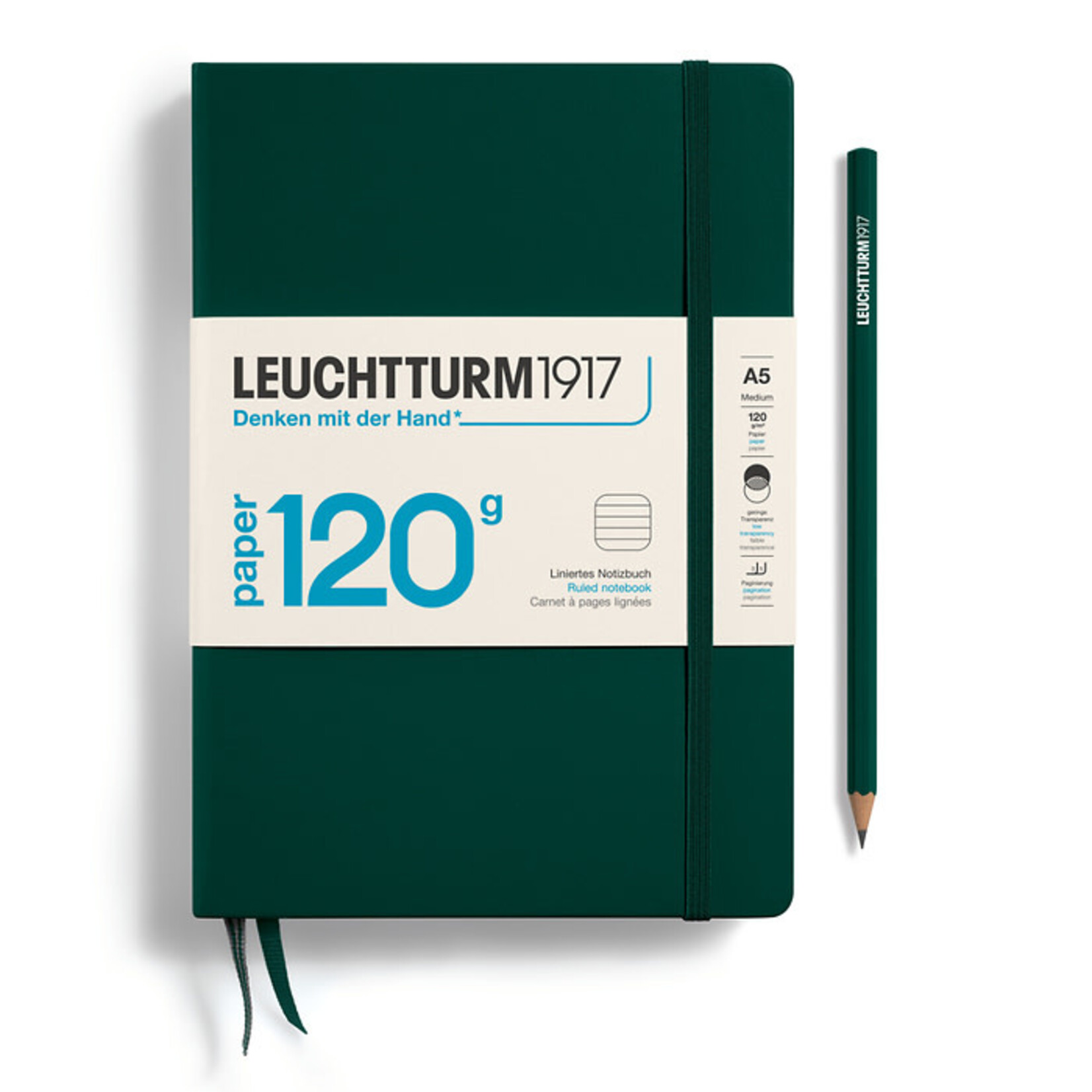 Leuchtturm1917 EDITION 120, Hardcover, 203 numbered pages, Forest Green, Ruled