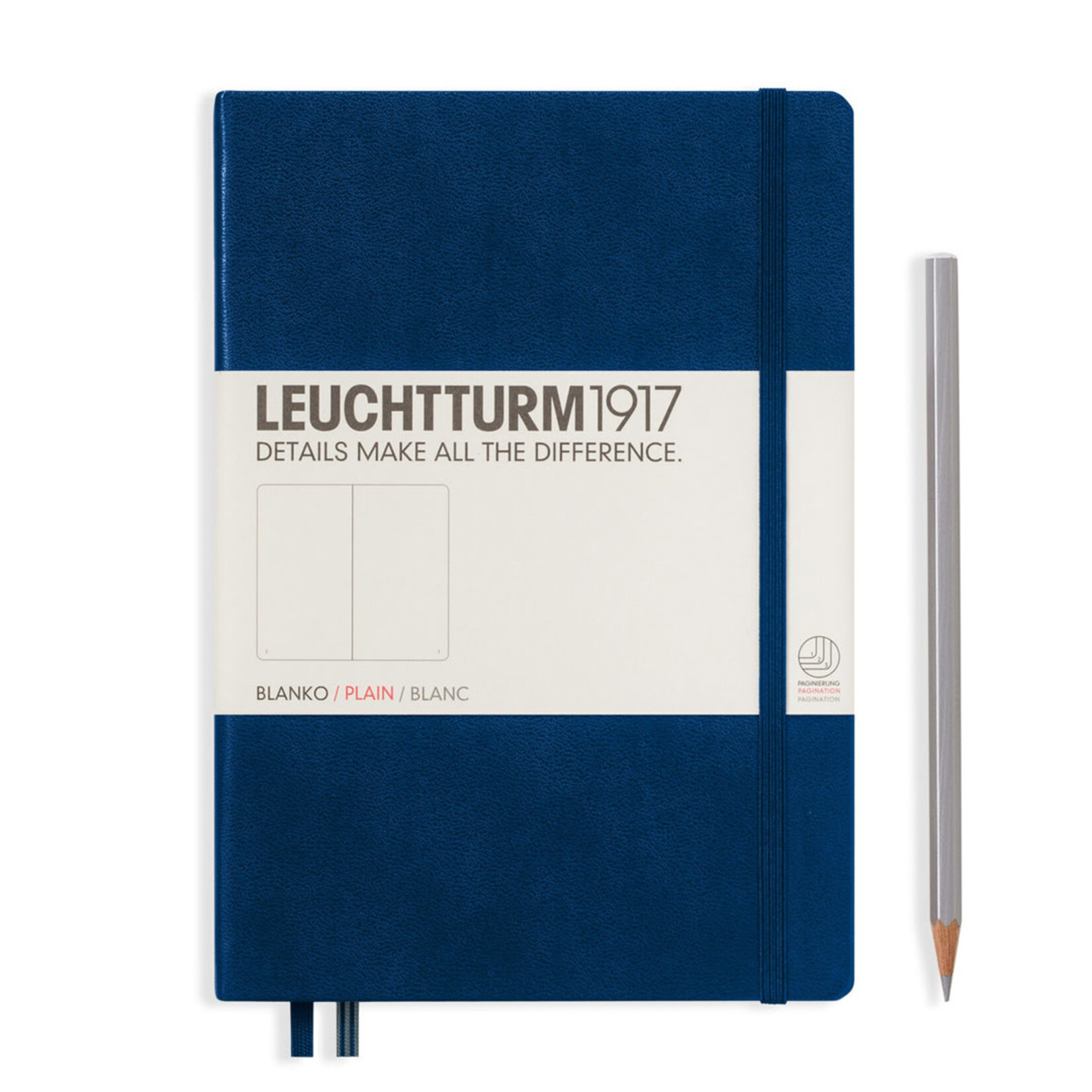 Leuchtturm Leuchtturm Hard Cover Medium Notebook, Plain, Navy
