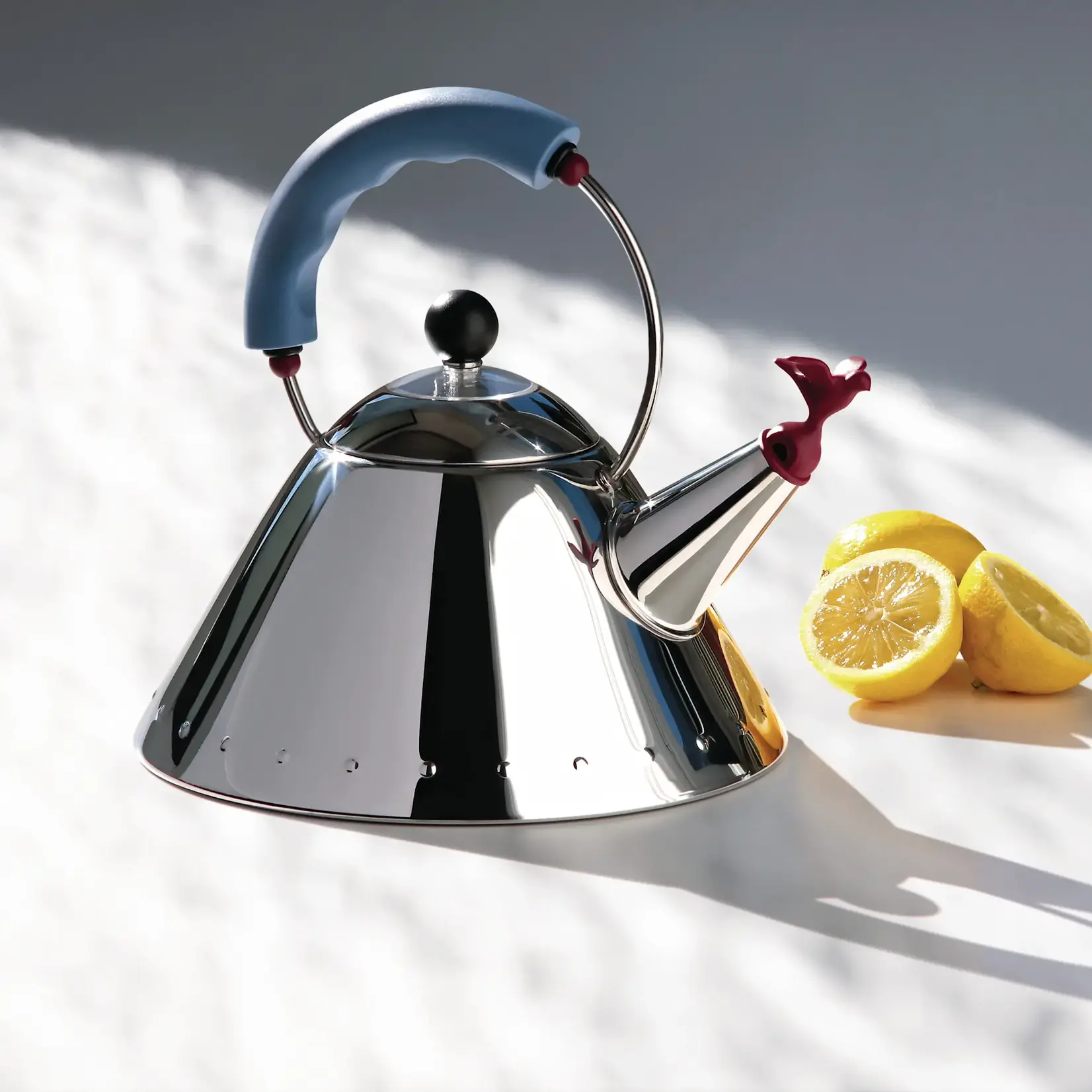 Alessi Alessi Kettle with Small Bird, Polished, by Michael Graves