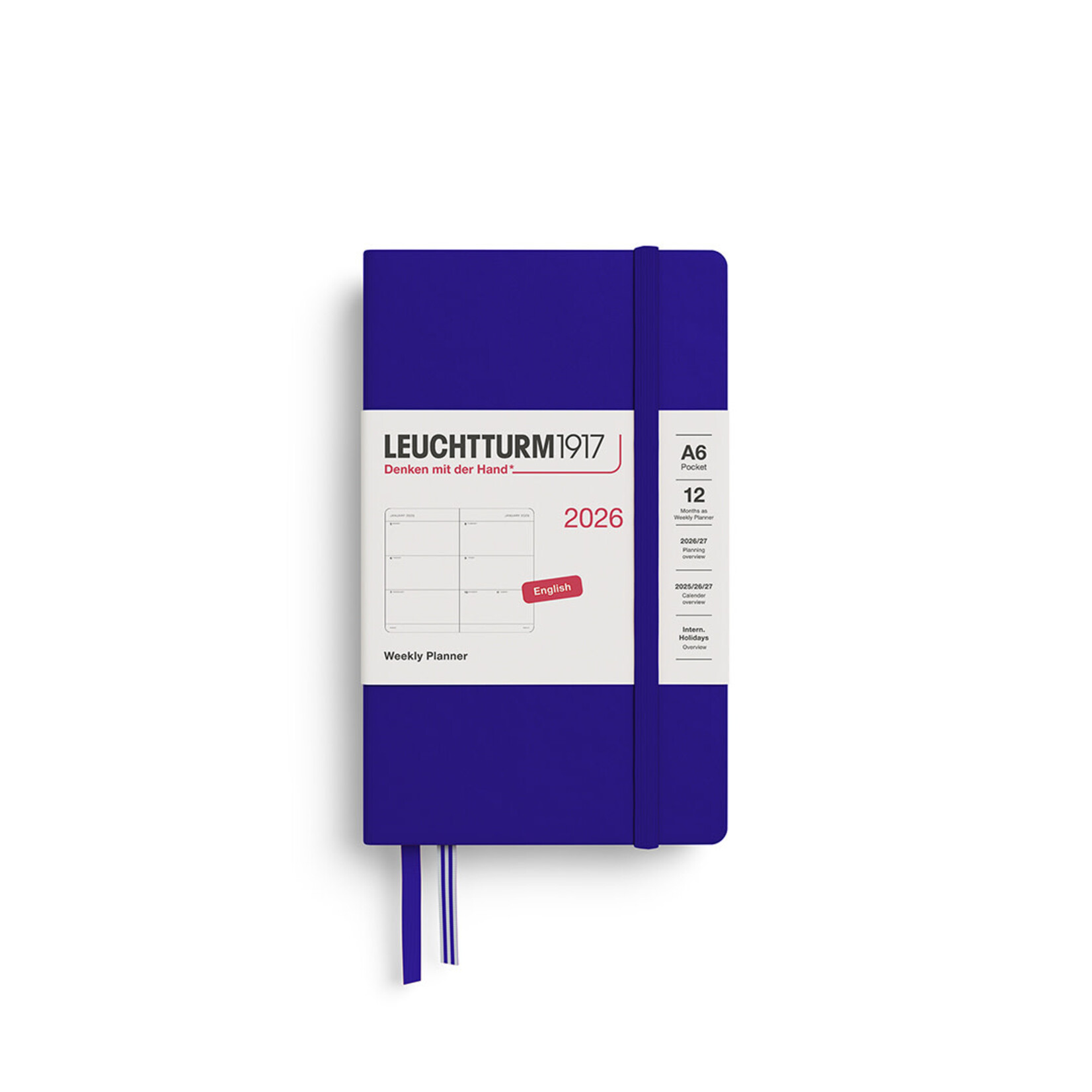 Leuchtturm Leuchtturm1917 Weekly Planner 2026, Pocket (A6), Hardcover, Ink