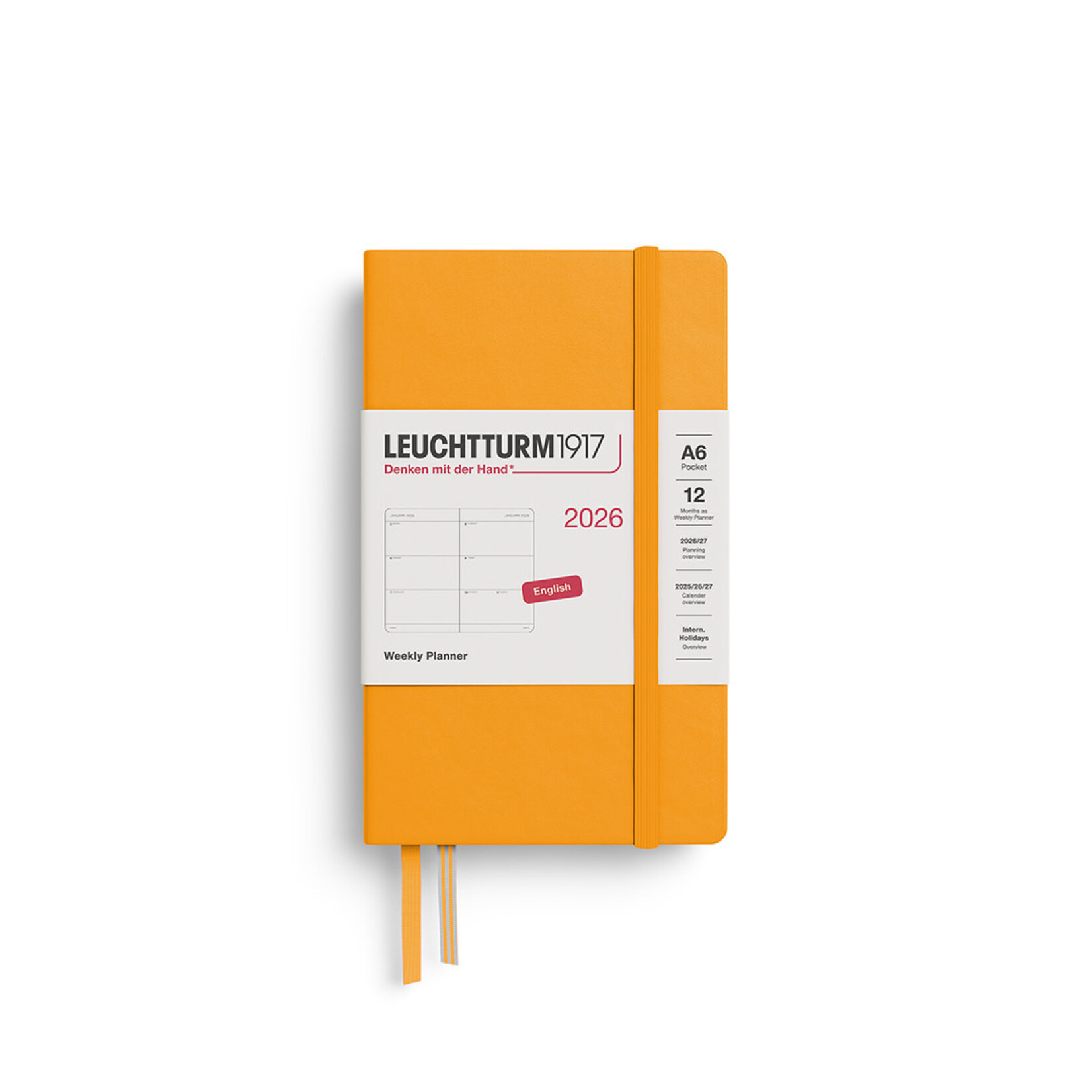 Leuchtturm Leuchtturm1917 Weekly Planner 2026, Pocket (A6), Hardcover, Rising Sun