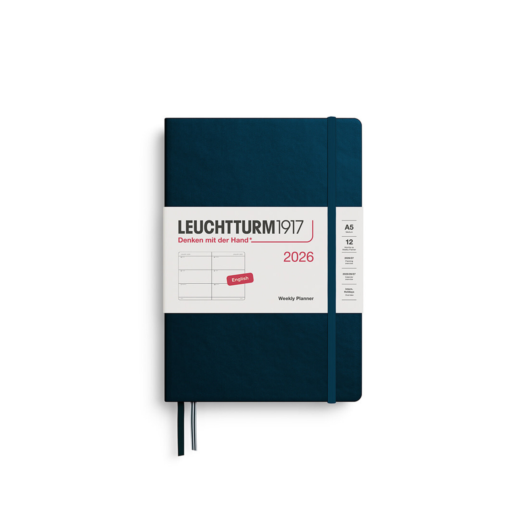 Leuchtturm Leuchtturm1917 Weekly Planner 2026, A5, Hardcover, Deep Sea