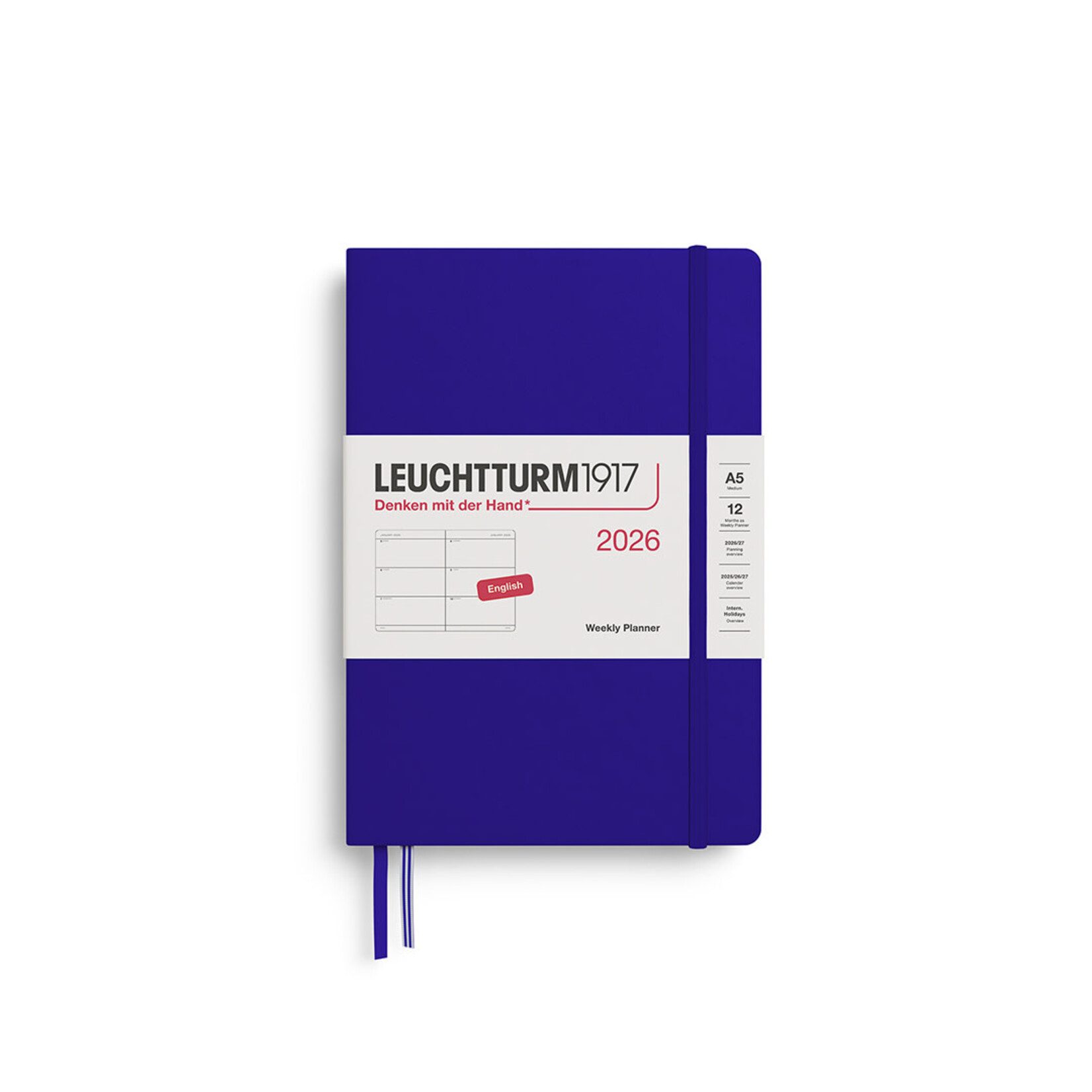 Leuchtturm Leuchtturm1917 Weekly Planner 2026, A5, Hardcover, Ink