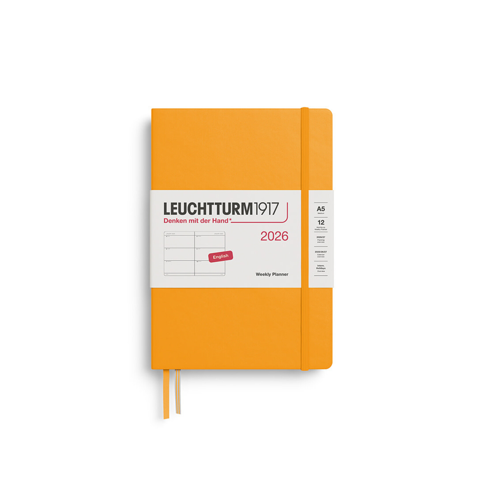Leuchtturm Leuchtturm1917 Weekly Planner 2026, A5, Hardcover, Rising Sun