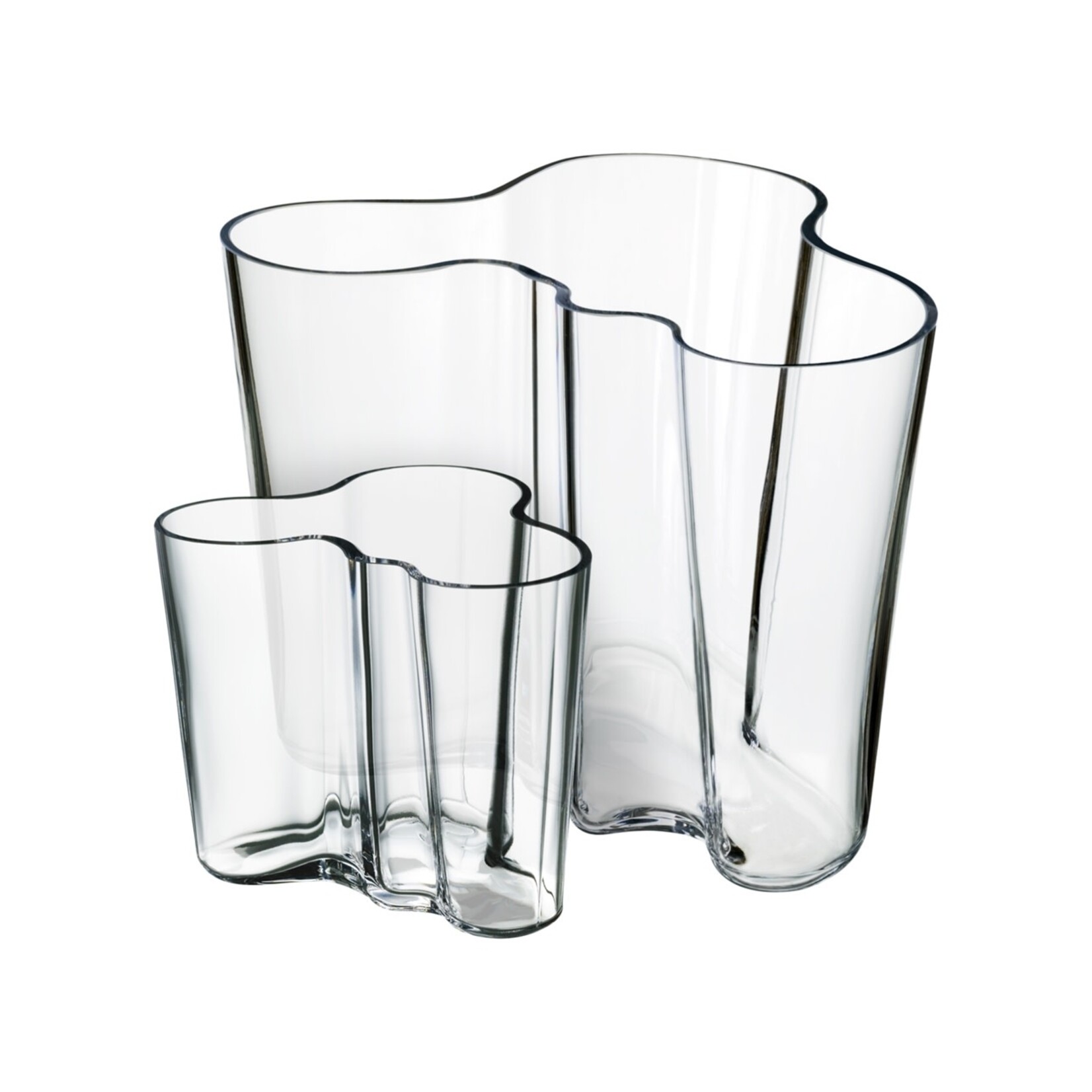 Iittala Aalto Vase 160+95mm 6.3+3.74" Clear Set/2