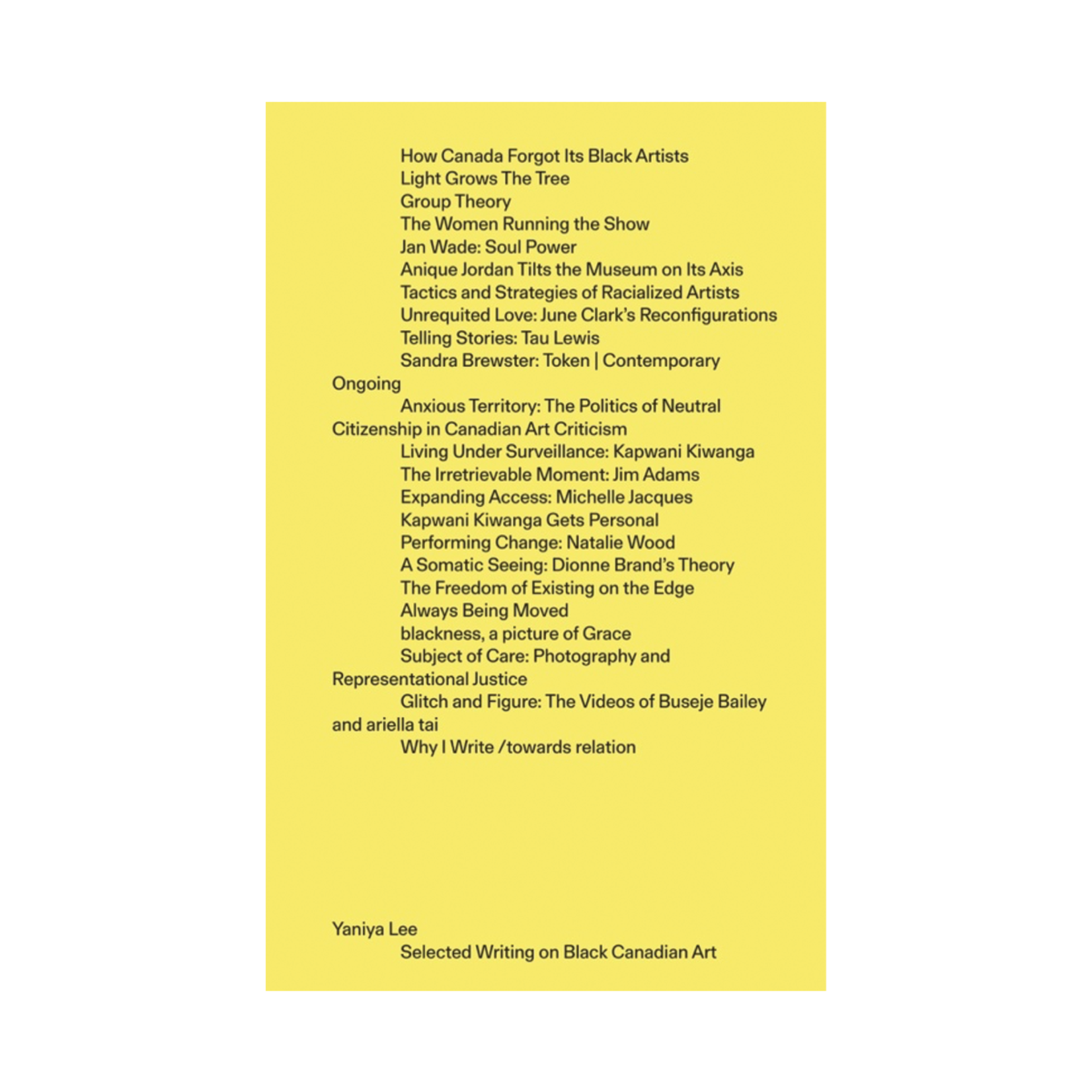 Selected Writing on Black Canadian Art