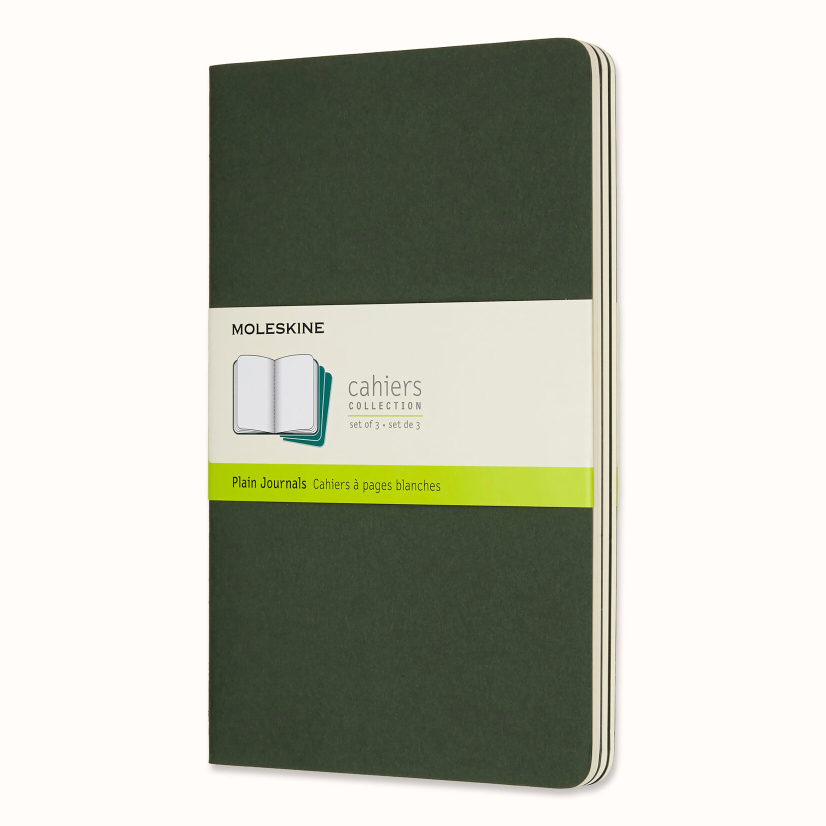 Moleskine Moleskine Cahier Journal, Large, Softcover - Myrtle Green, Plain (Set of 3)