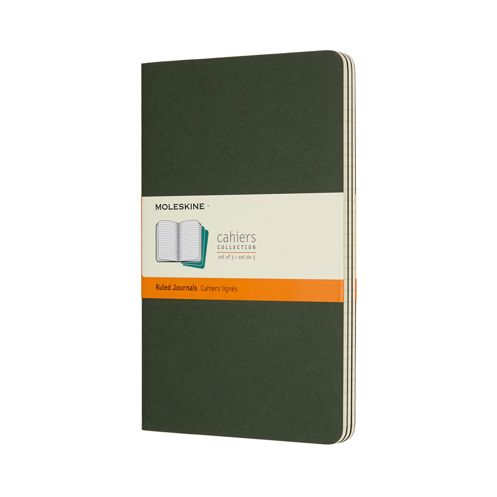 Moleskine Cahier Large Ruled Myrtle Green, set of 3
