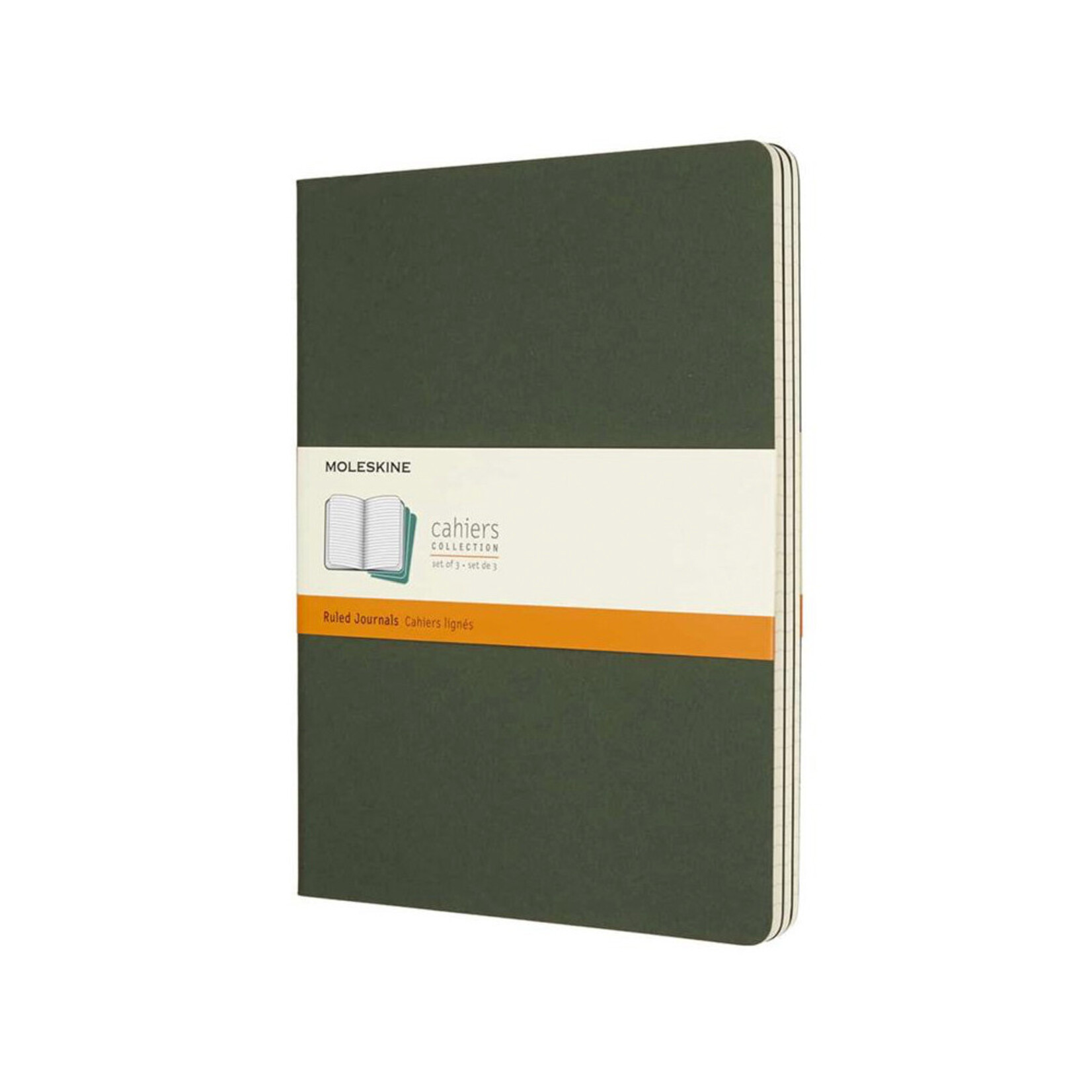 Moleskine Moleskine Cahier Journal, XL, Softcover - Myrtle Green, Ruled (Set of 3)