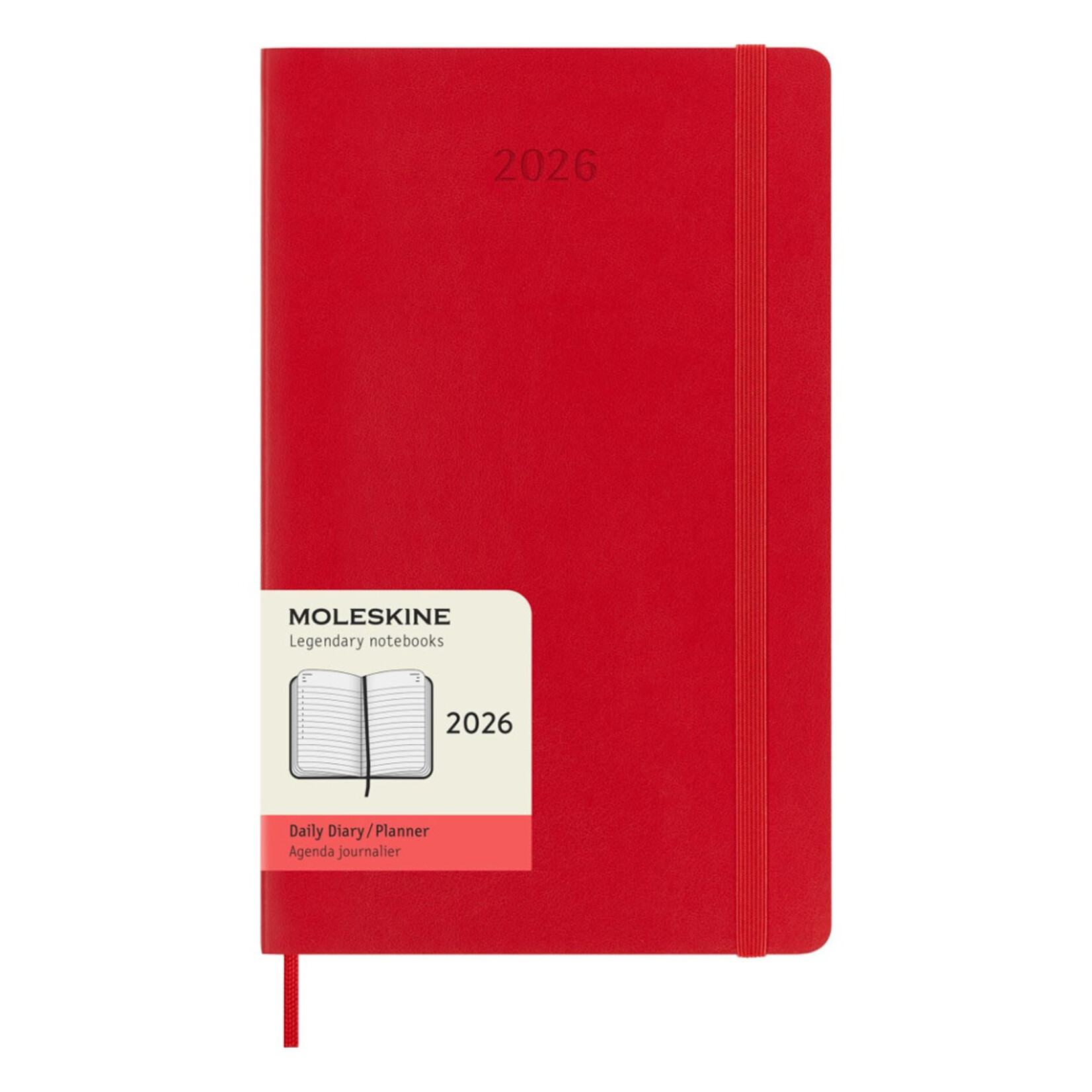 Moleskine Moleskine 2026 12-Month Daily Planner, Large, Soft Cover - Scarlet Red