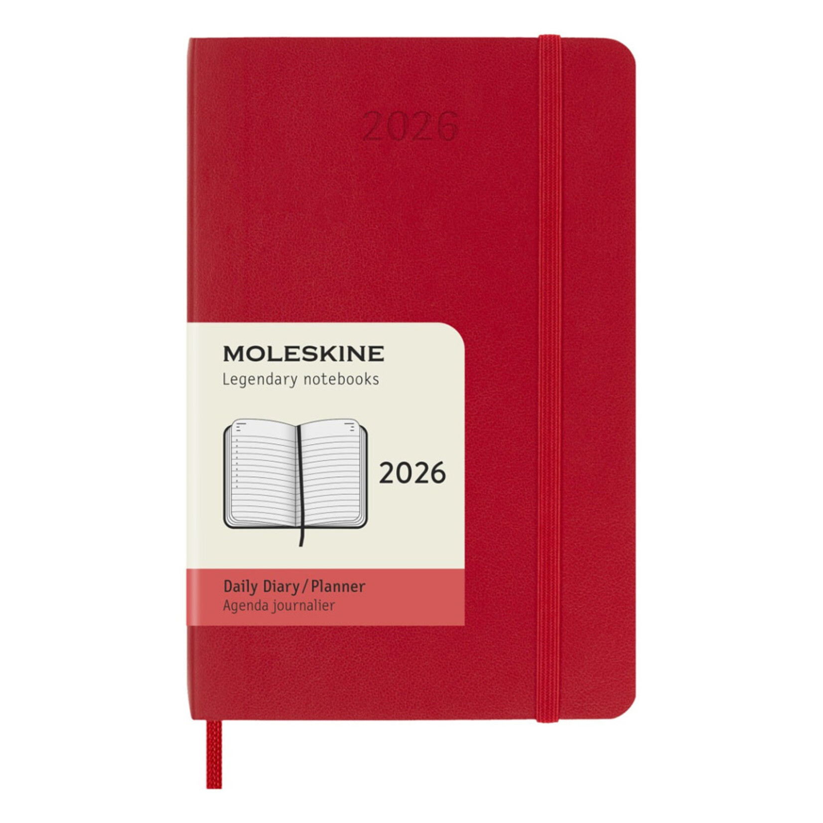 Moleskine Moleskine Classic 12 Month 2026 Daily Planner, Pocket Soft Cover - Scarlet Red