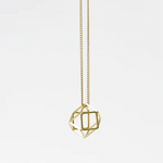 PURSUITS PURSUITS Hollow 3D Hexagon Necklace (Satin Gold)
