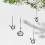 Iittala Iittala Mini Glass Birds Ornament - Grey (Set of 3)