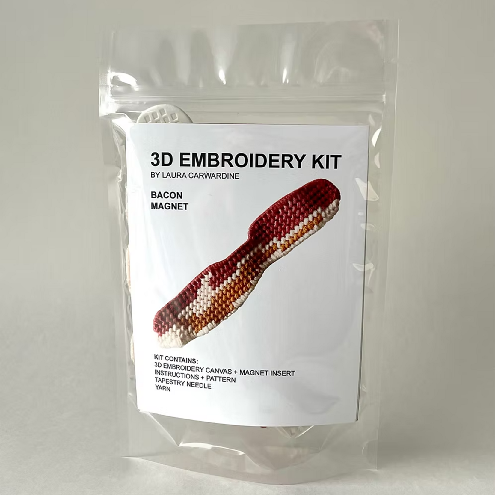 3D Embroidery Kit - Bacon Magnet