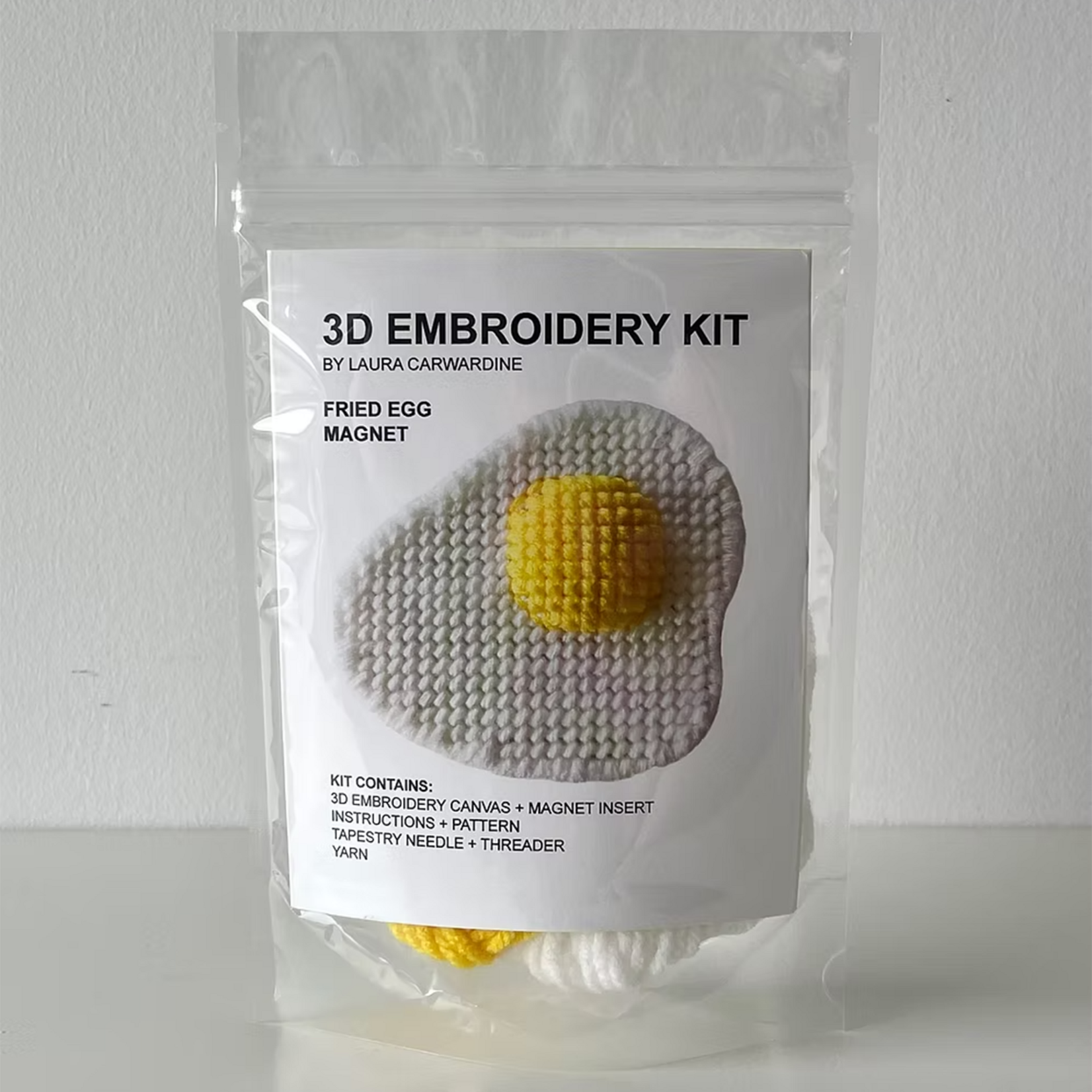 3D Embroidery Kit - Fried Egg Magnet