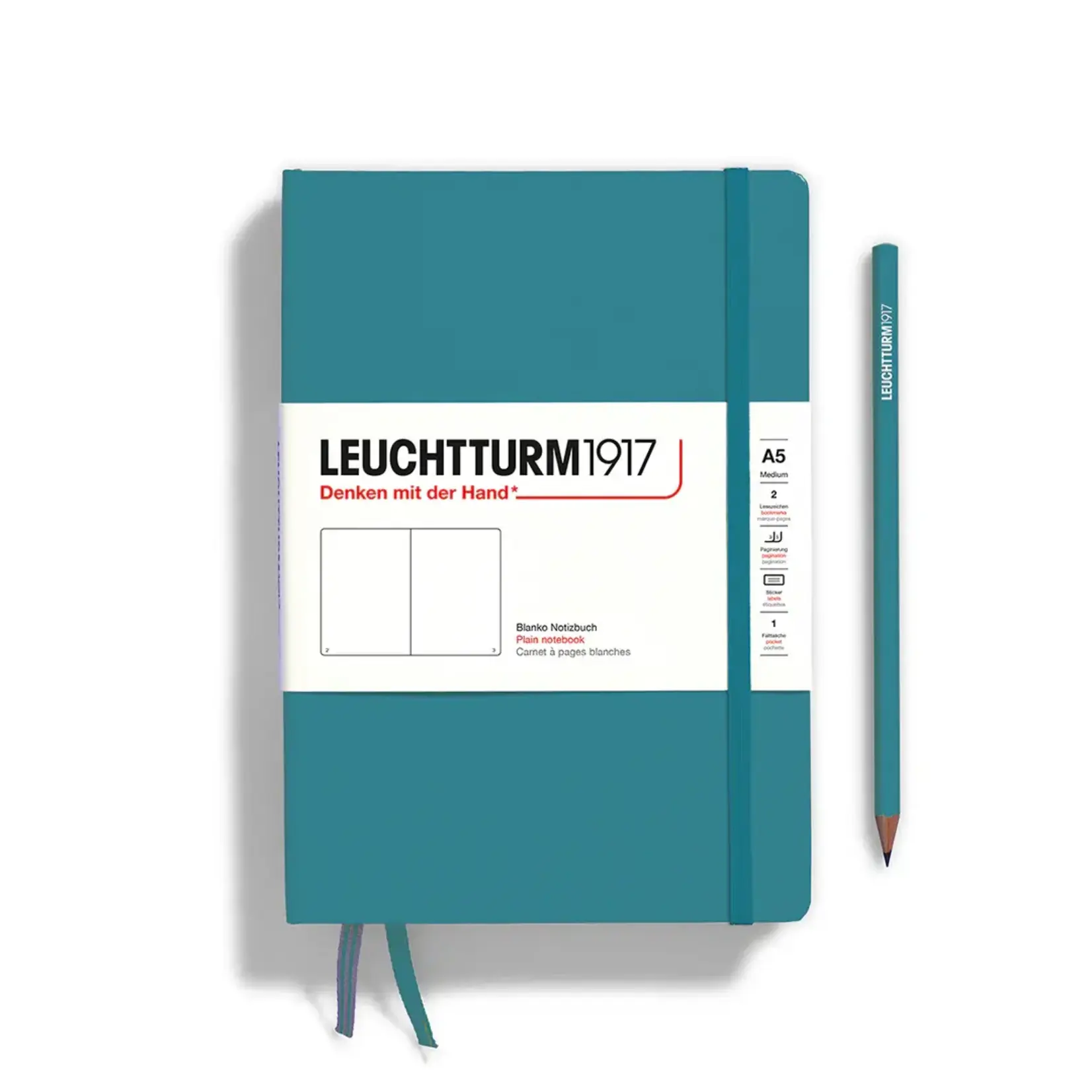Leuchtturm Leuchtturm1917 Notebook, Medium (A5), Hardcover - Ocean, Plain