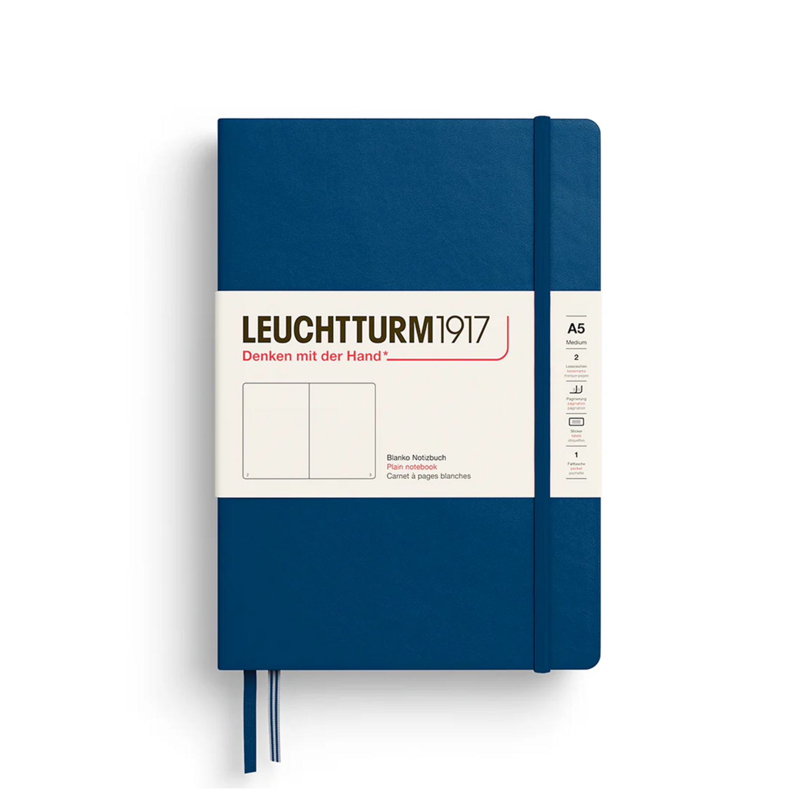 Leuchtturm Leuchtturm1917 Notebook, Medium (A5), Hardcover - Indigo, Plain