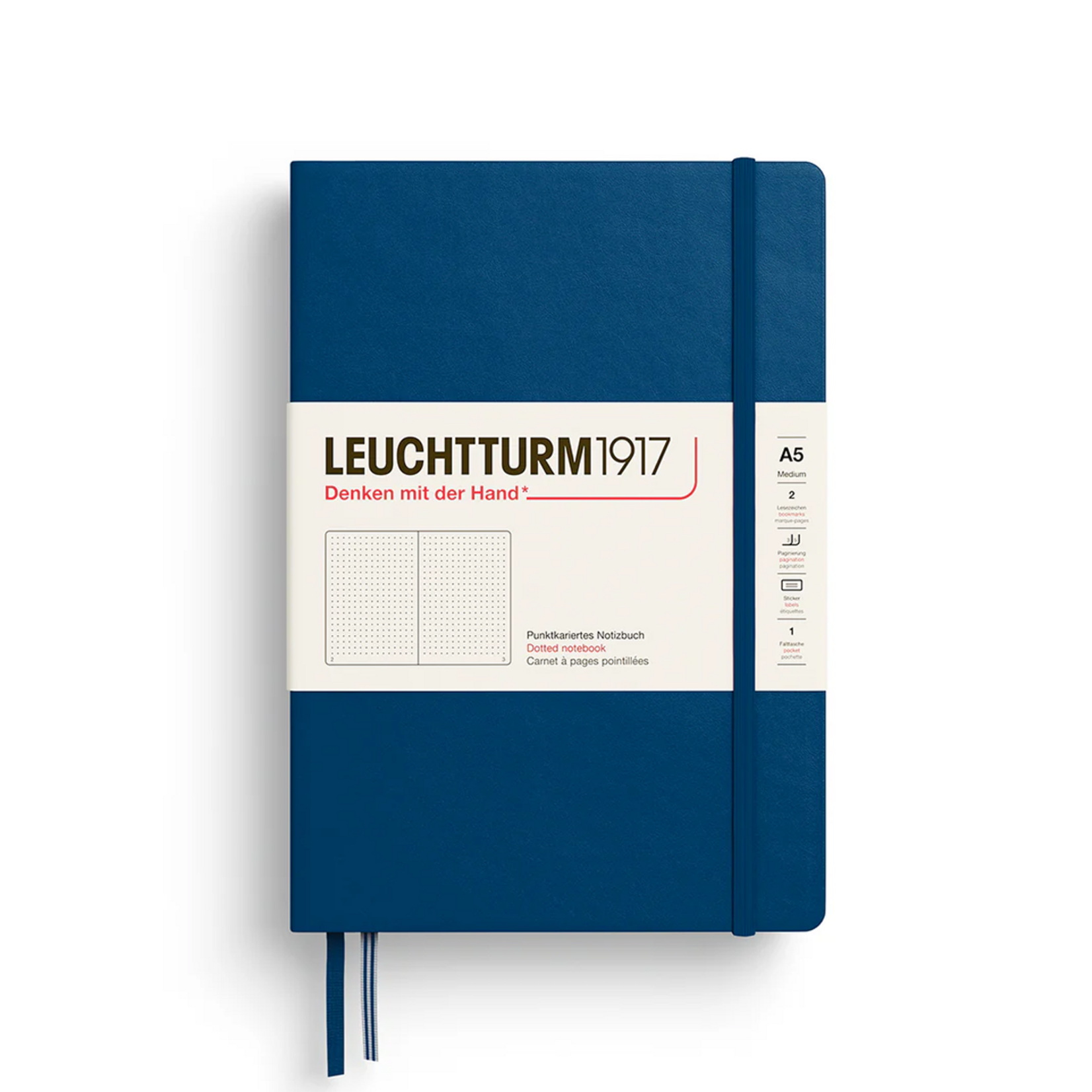 Leuchtturm Leuchtturm1917 Notebook, Medium (A5), Hardcover - Indigo, Dotted