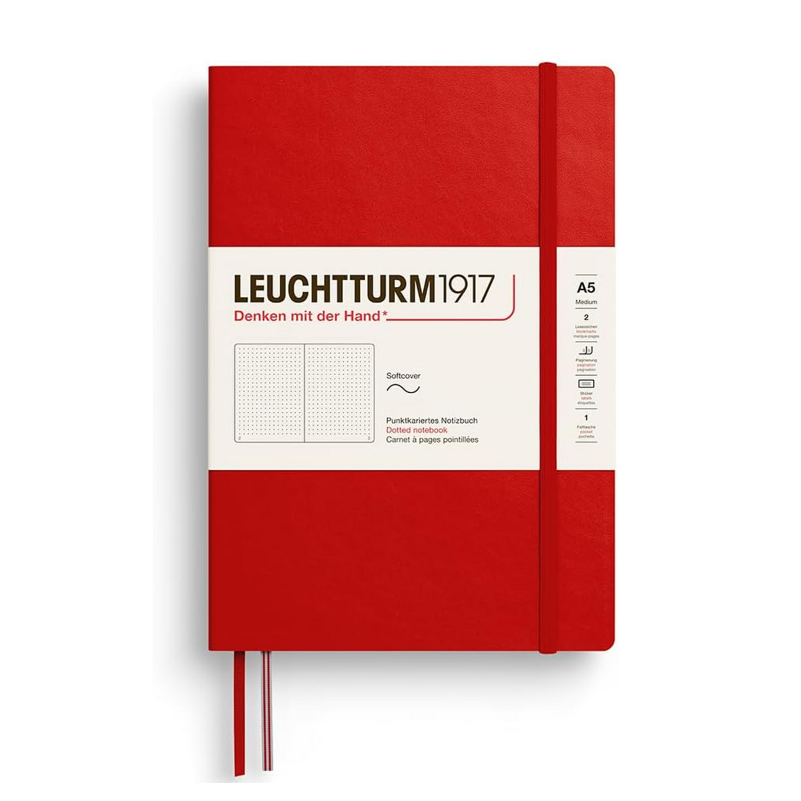 Leuchtturm Leuchtturm A5 Softcover Notebook, Cherry, Dotted