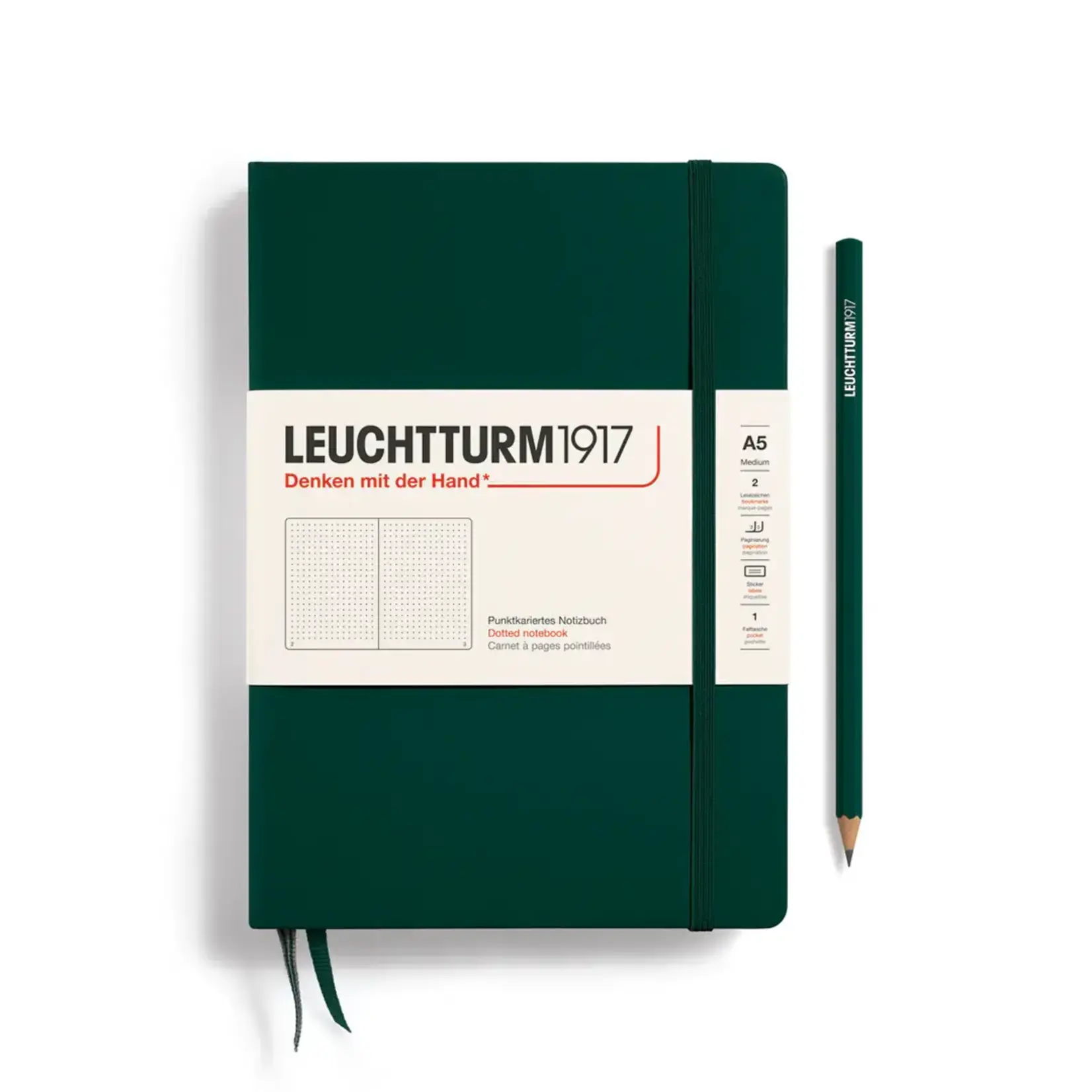 Leuchtturm Leuchtturm A5 Medium Hardcover, Forest Green, Dotted