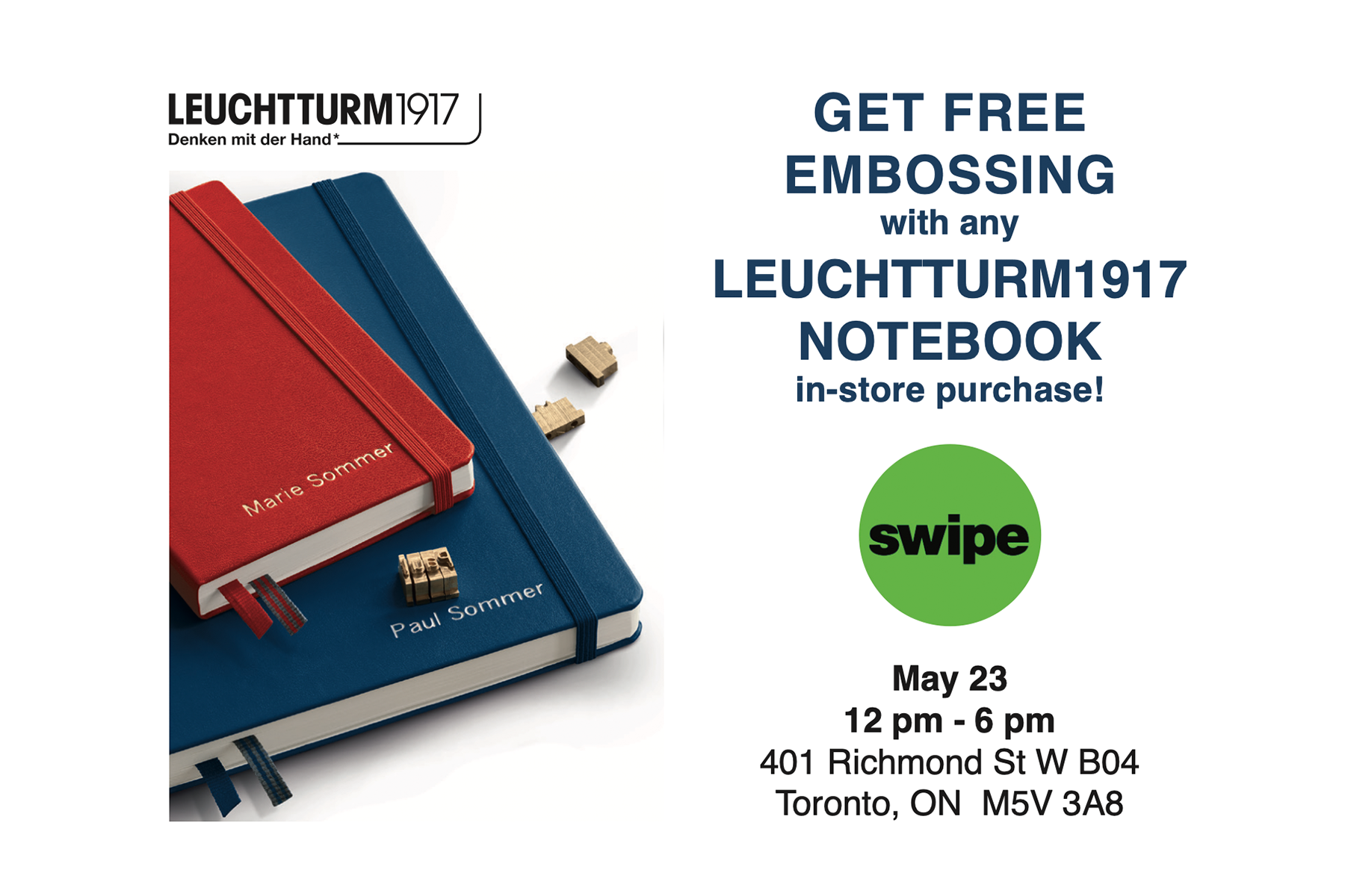 Leuchtturm1917 Embossing Event on May 23