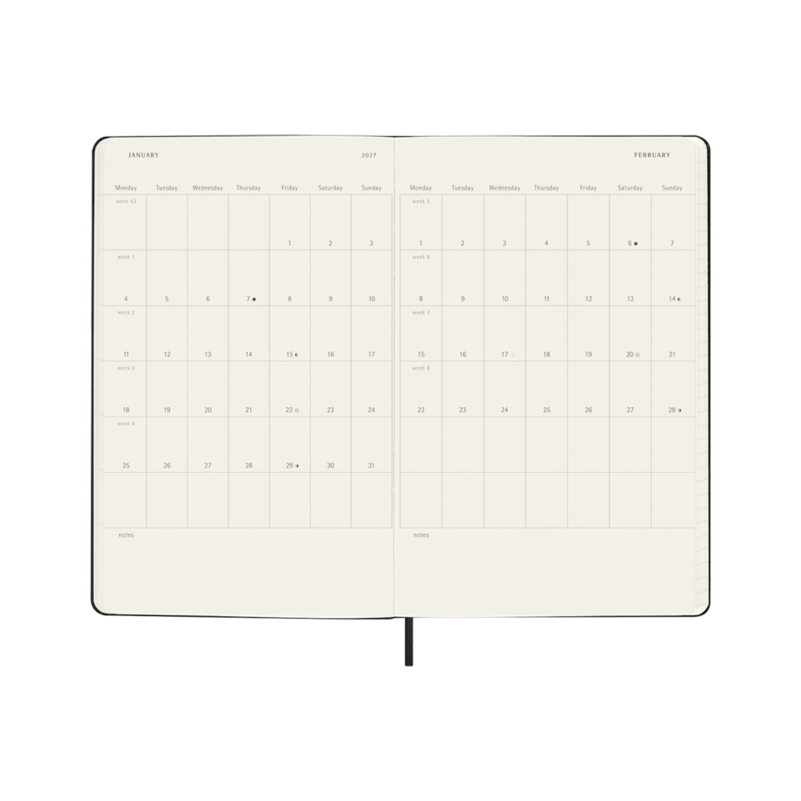 Moleskine Moleskine Classic 18 Month 2026-2027 Daily Planner, Hard Cover, Large - Black