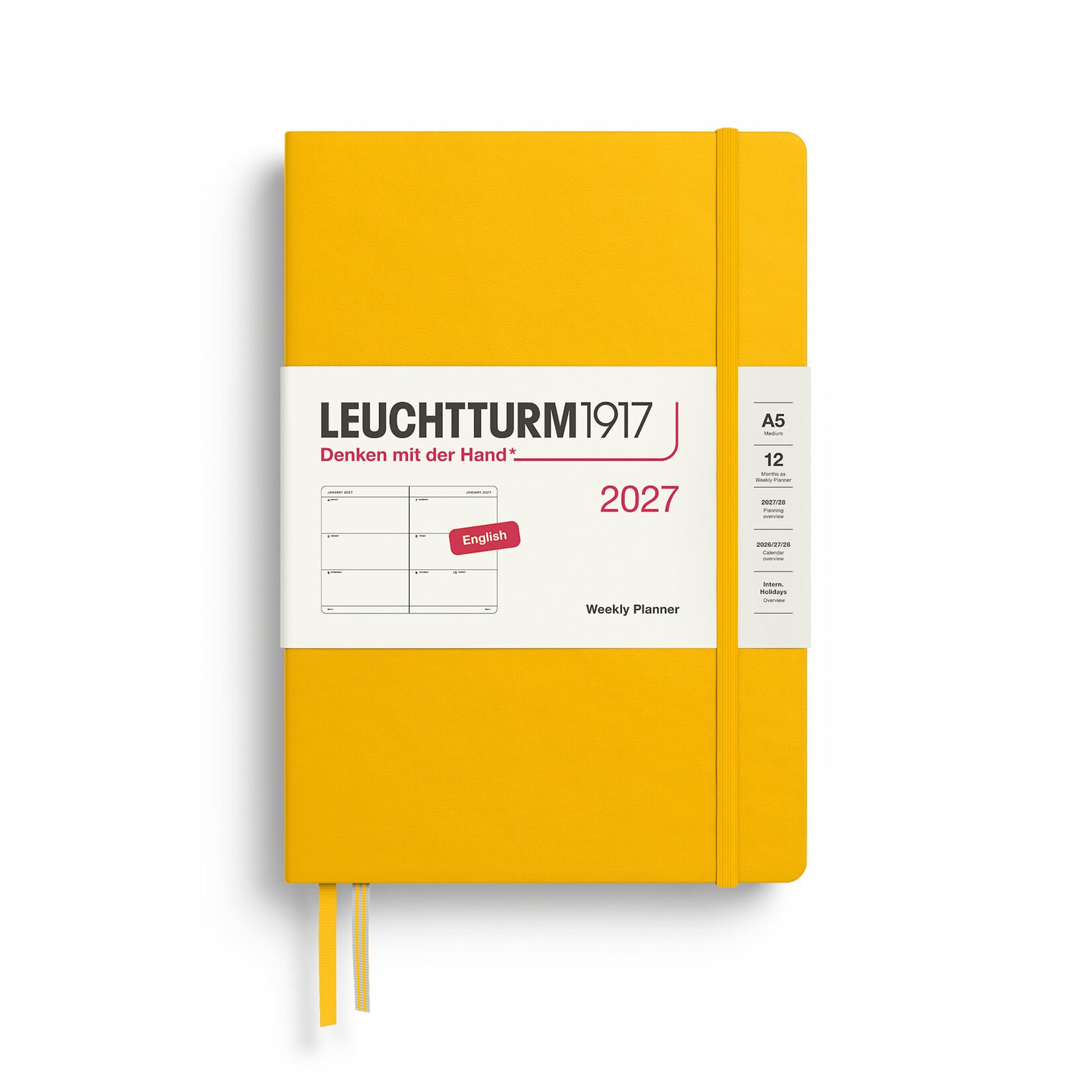 Leuchtturm Leuchtturm1917 Weekly Planner 2027, Medium (A5) Hardcover - Sunflower