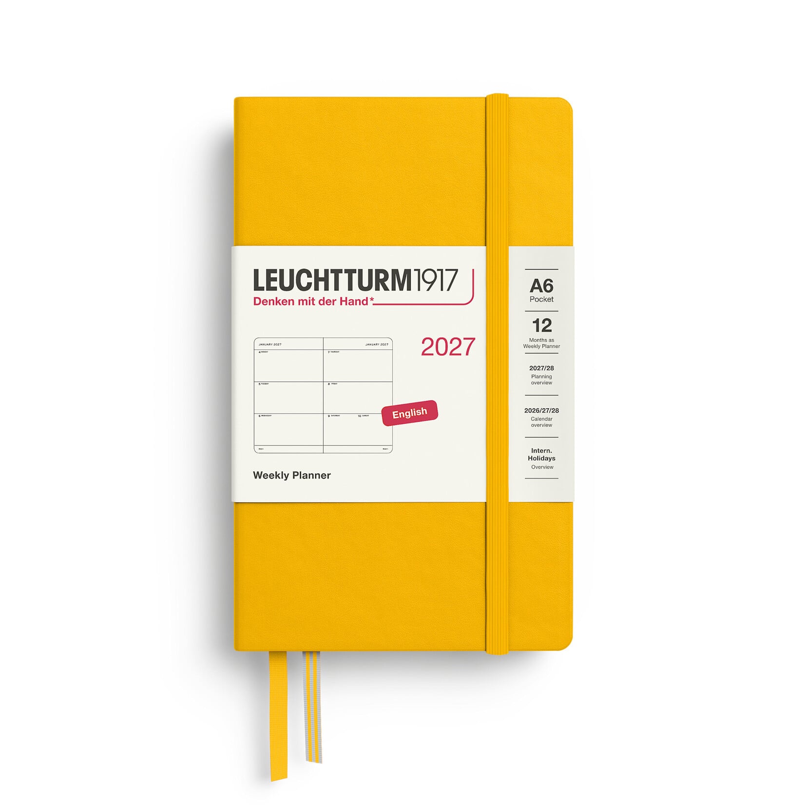 Leuchtturm Leuchtturm1917 Weekly Planner 2027, Pocket (A6) Hardcover - Sunflower
