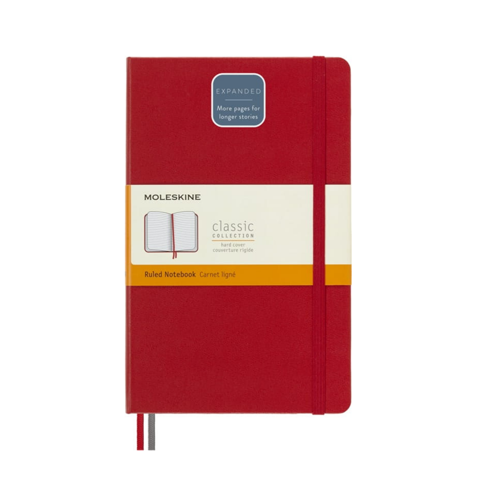 Moleskine Moleskine Notebook, Expanded, Large, Ruled, Scarlet Red, Hard Cover
