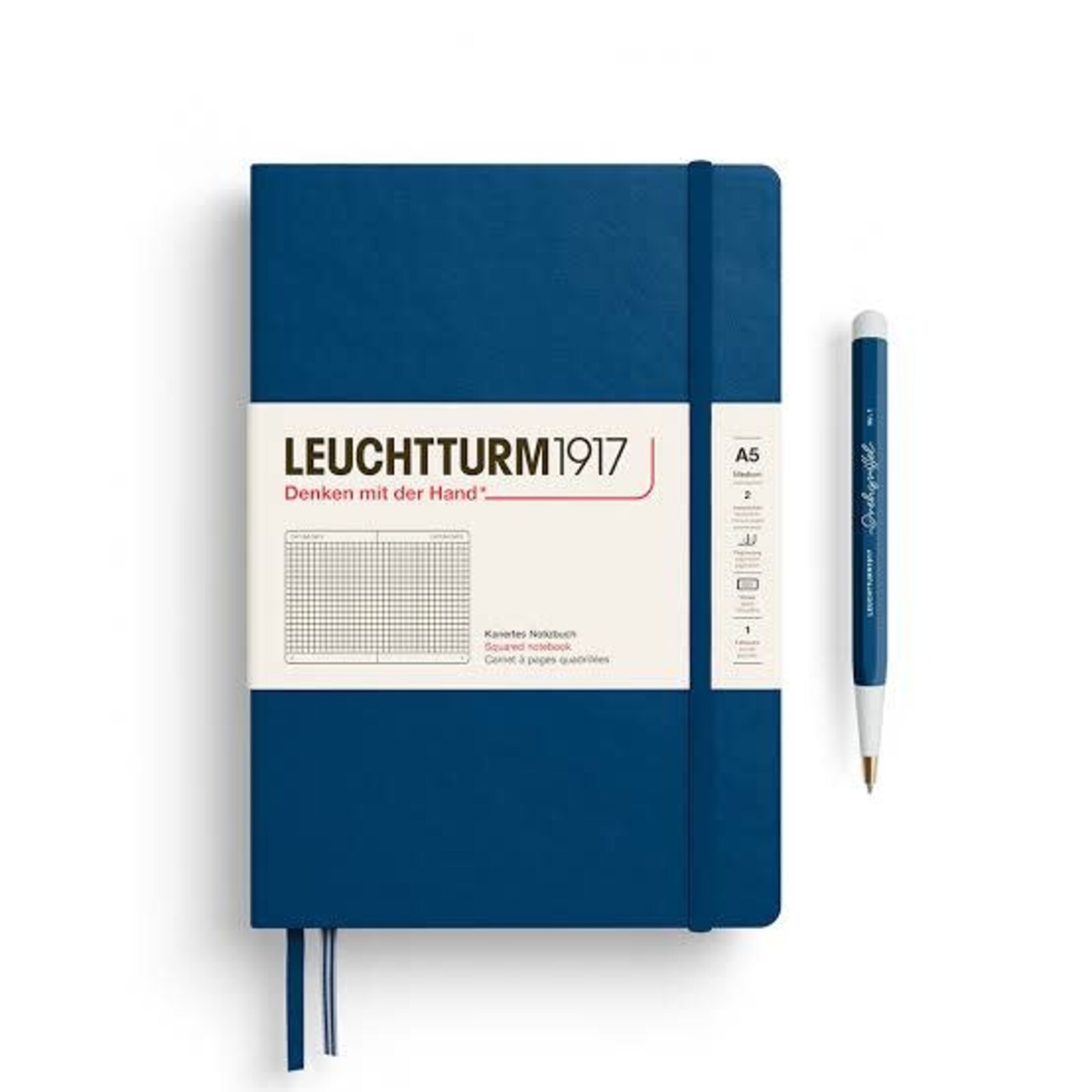 Leuchtturm Leuchtturm A5 Hardcover Notebook - Indigo, Squared