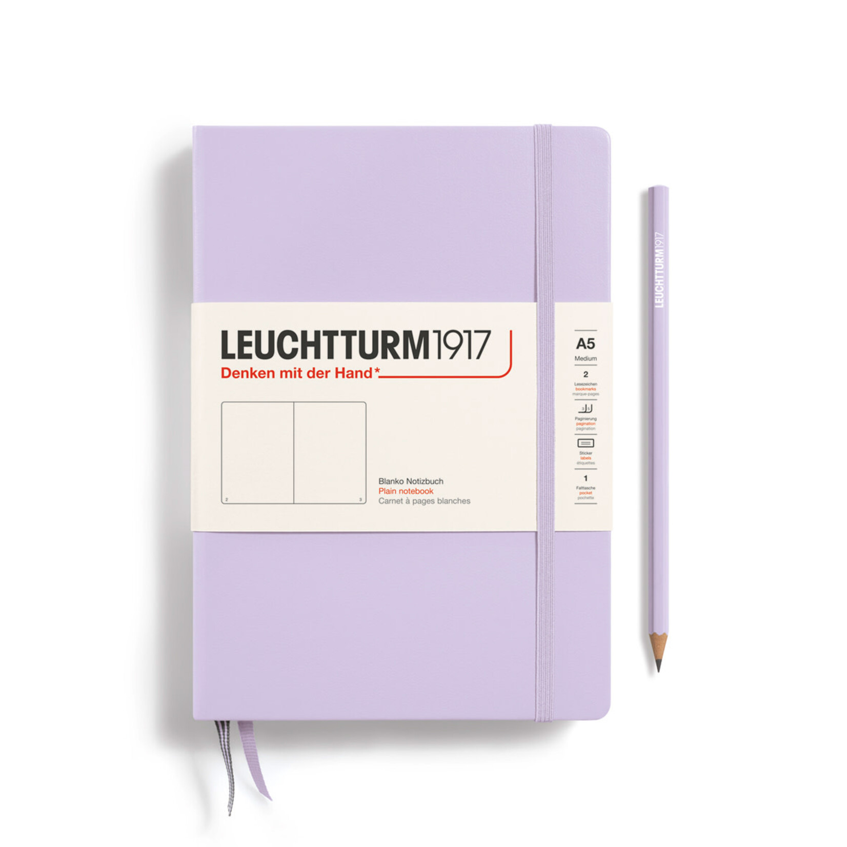 Leuchtturm Leuchtturm A5 Hardcover Notebook - Lilac, Plain