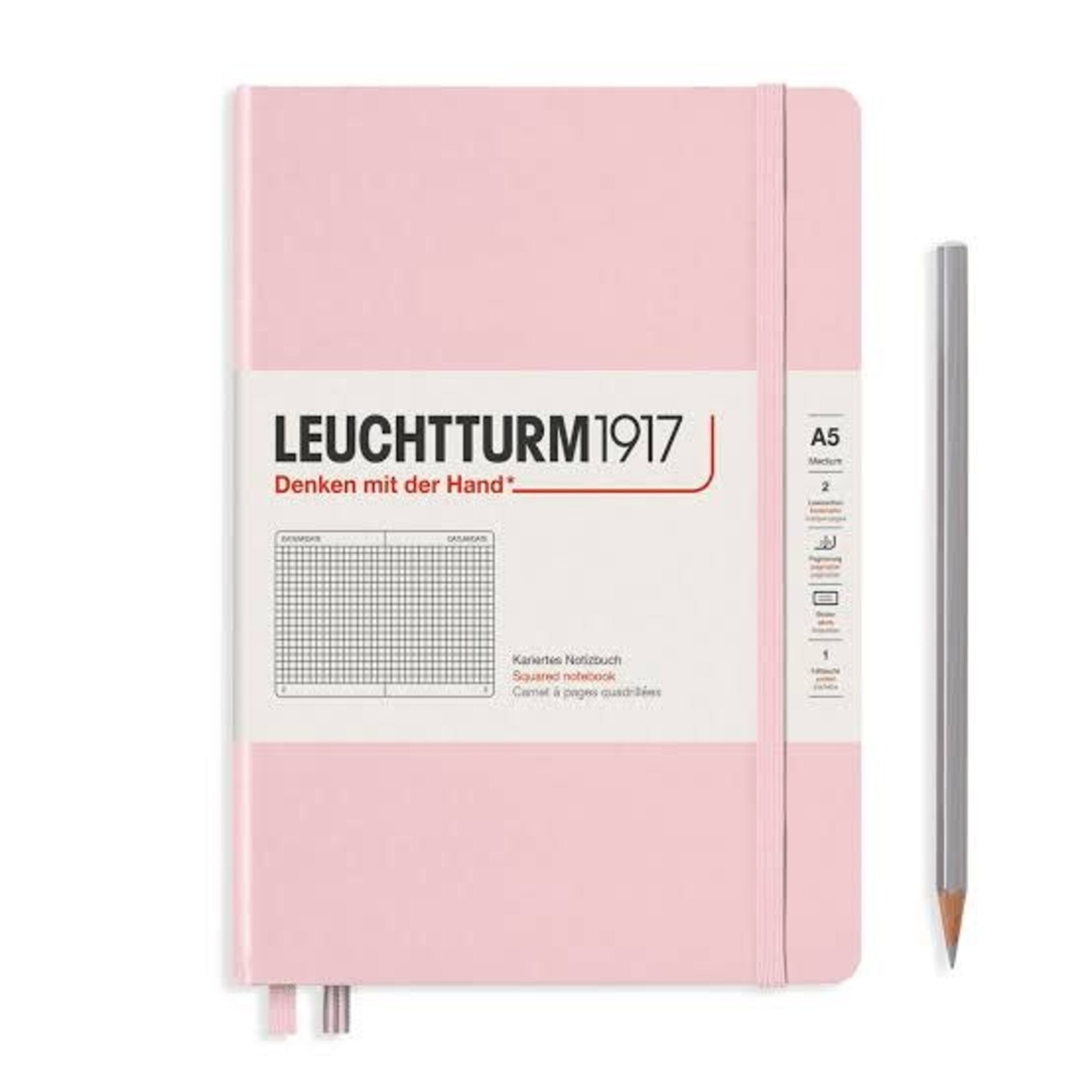 Leuchtturm Leuchtturm A5 Hardcover Notebook - Powder, Squared