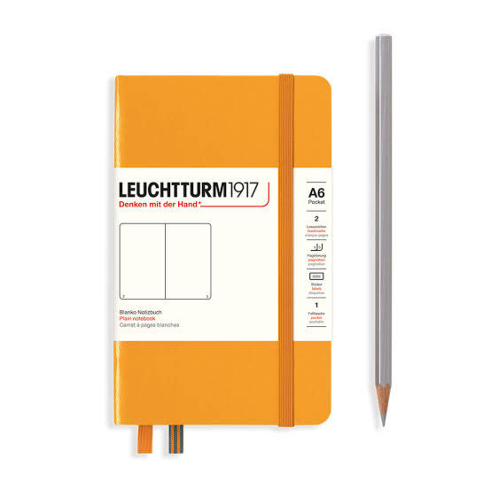 Leuchtturm Leuchtturm1917 Pocket Hardcover Notebook - Rising Sun, Plain