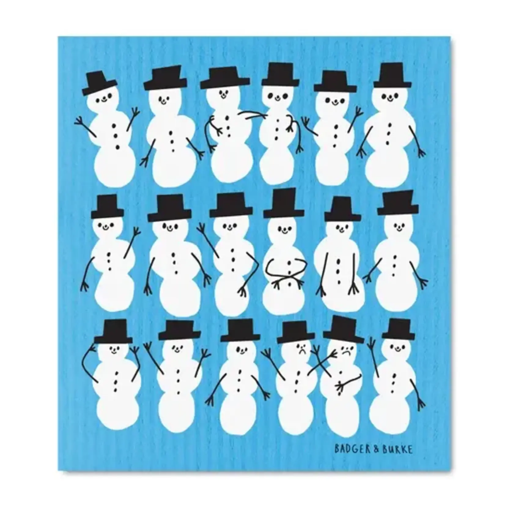 Badger & Burke Badger & Burke Snowmen Sponge Cloth