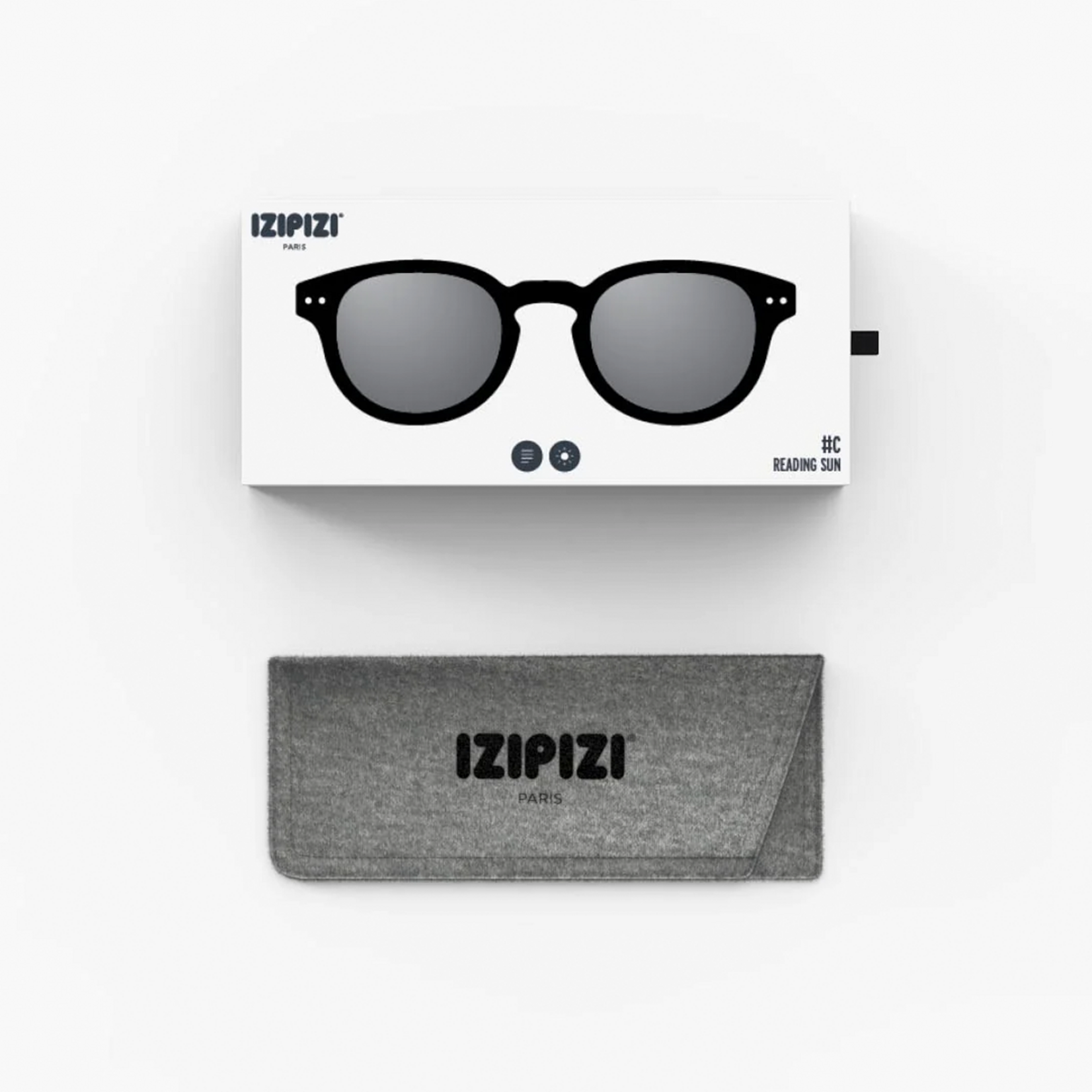 IZIPIZI IZIPIZI C Reading Sun Glasses, Black, +2.5