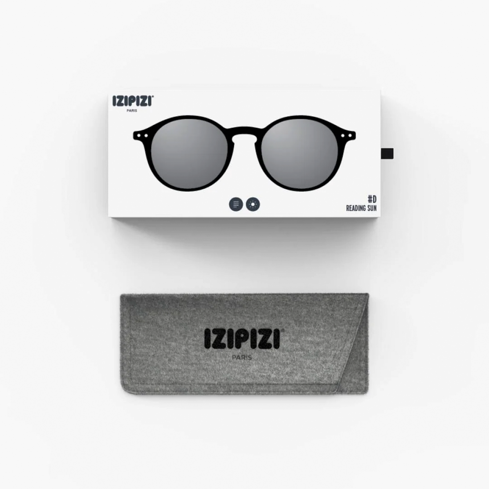 IZIPIZI IZIPIZI D Reading Sun Glasses, Black, +1.0