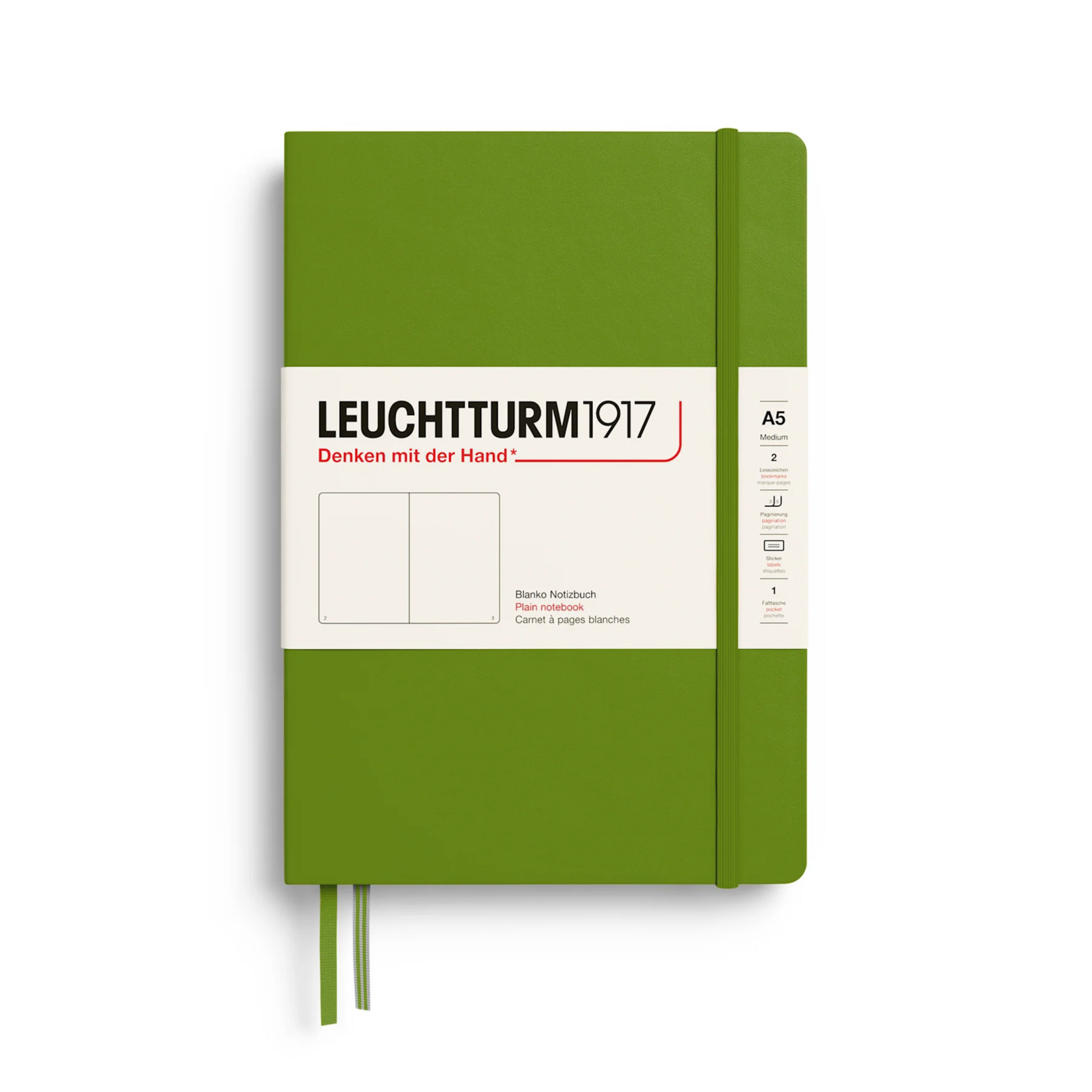 Leuchtturm Leuchtturm A5 Hardcover Notebook - Moss, Plain