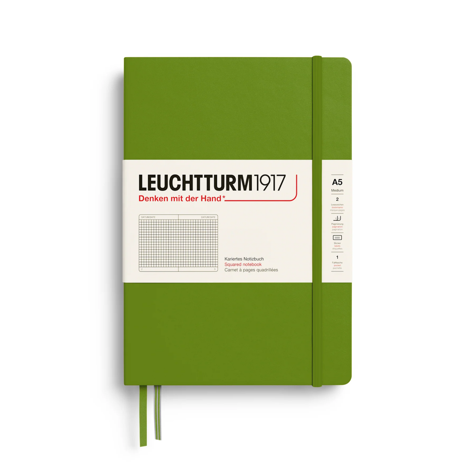 Leuchtturm Leuchtturm A5 Hardcover Notebook - Moss, Squared