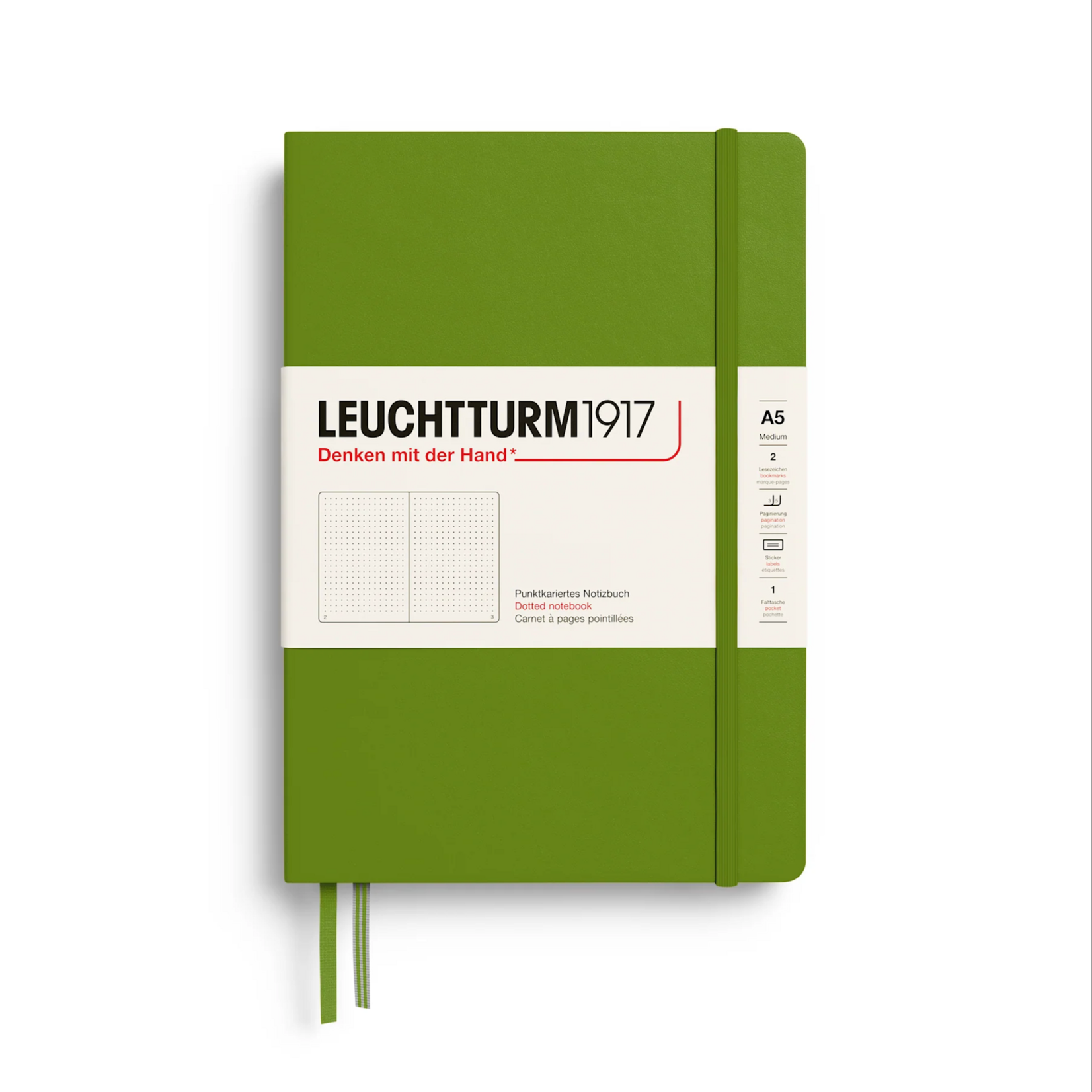 Leuchtturm Leuchtturm A5 Hardcover Notebook - Moss, Dotted