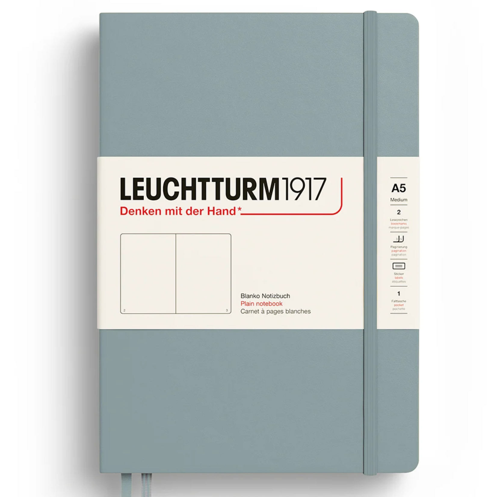 Leuchtturm Leuchtturm1917 Notebook, Medium (A5), Hardcover - Dove, Plain