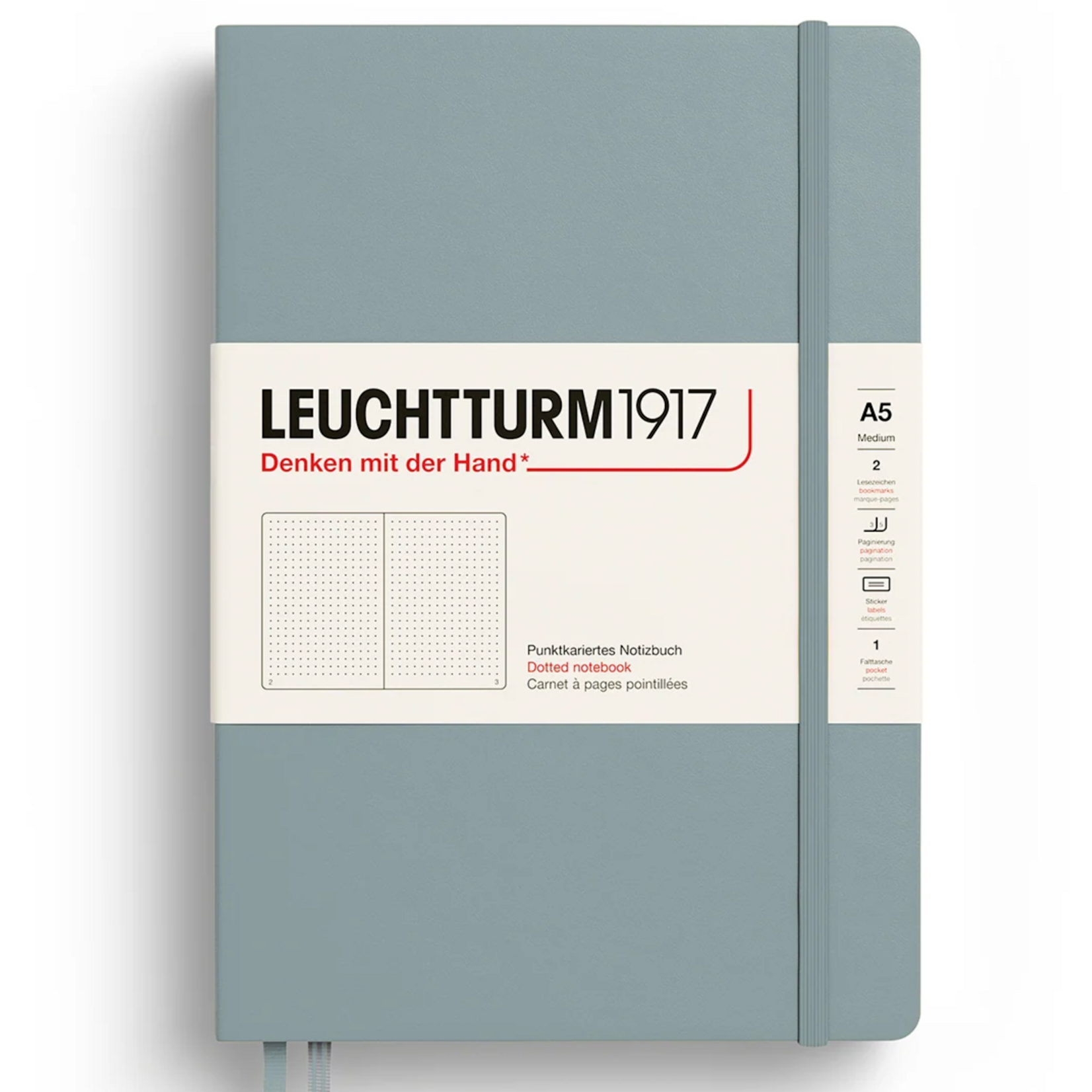 Leuchtturm Leuchtturm1917 Notebook, Medium (A5), Hardcover - Dove, Dotted