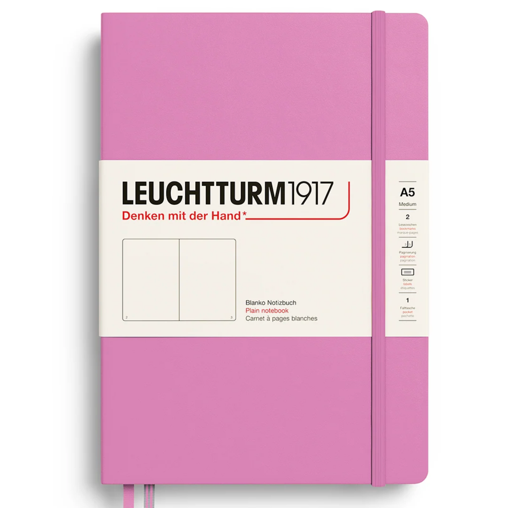 Leuchtturm Leuchtturm1917 Notebook, Medium (A5), Hardcover - Bubblegum, Plain